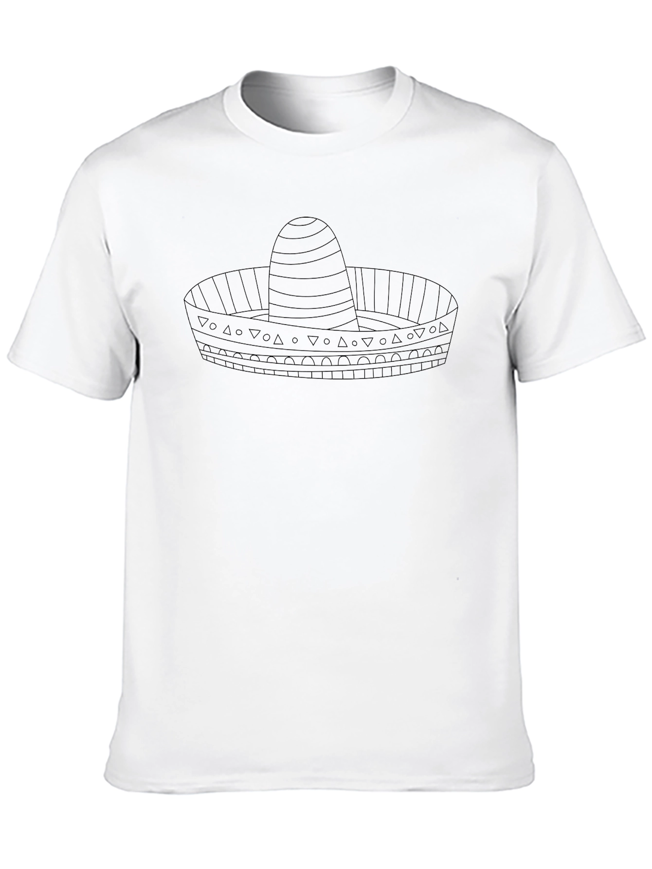 Mens Black T-Shirt with Sombrero Graphic