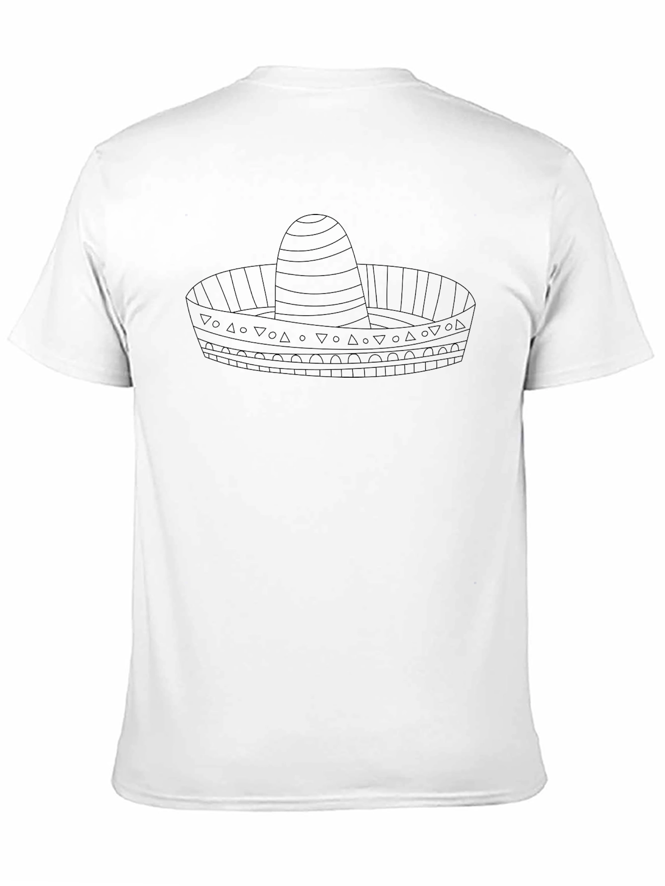 Mens Black T-Shirt with Sombrero Graphic