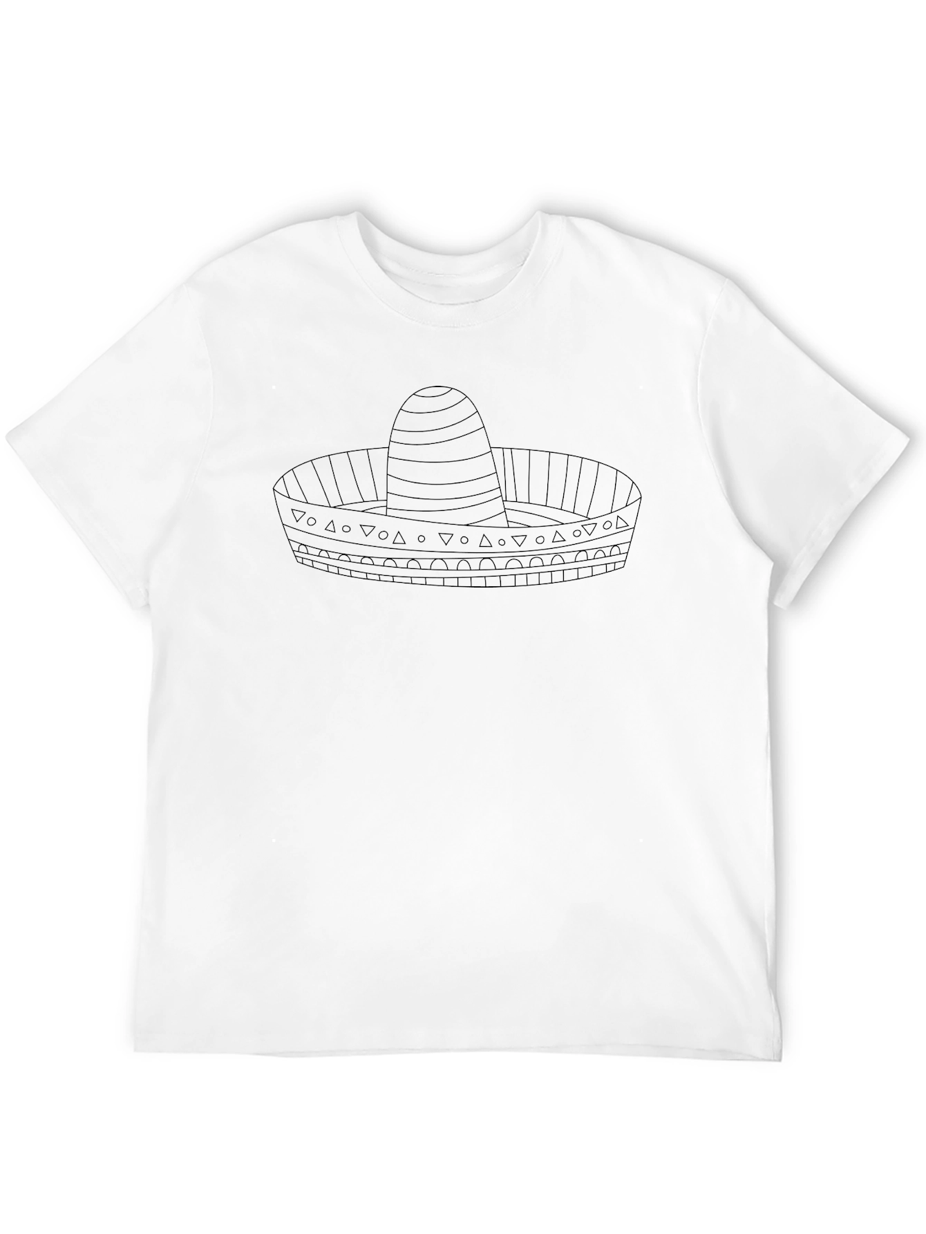 Mens Black T-Shirt with Sombrero Graphic