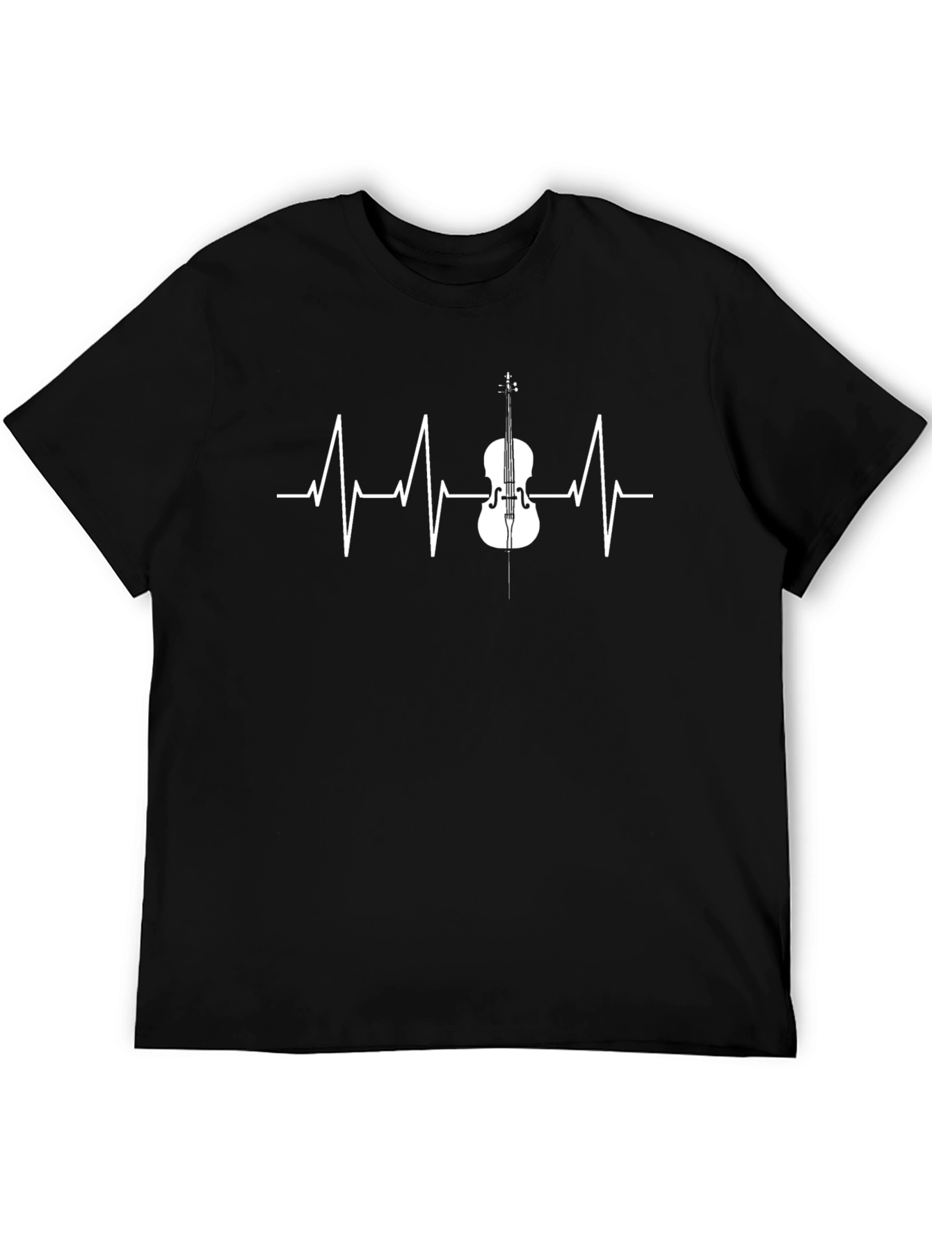 Heartbeat Cello Graphic T-Shirt - Black