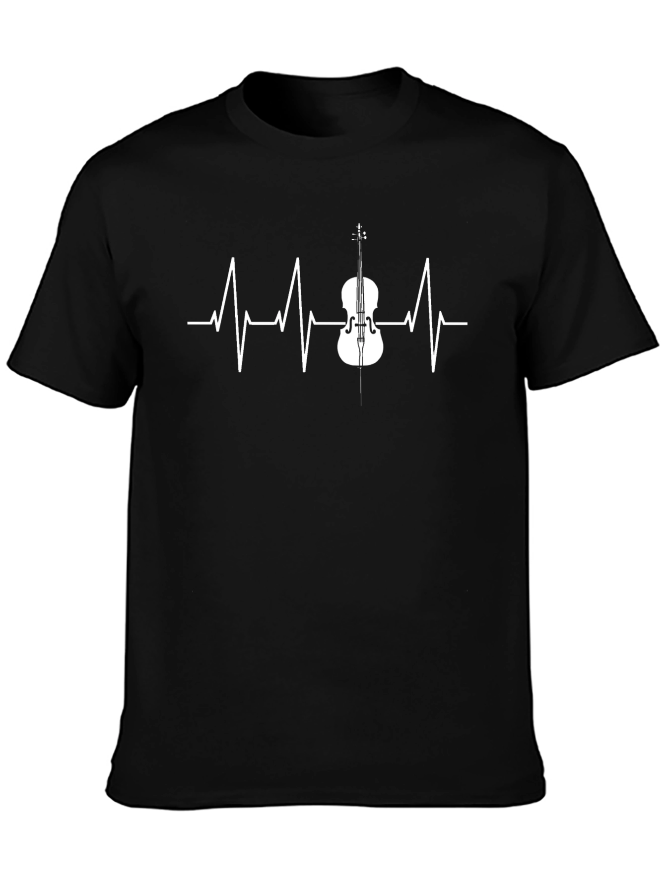 Heartbeat Cello Graphic T-Shirt - Black