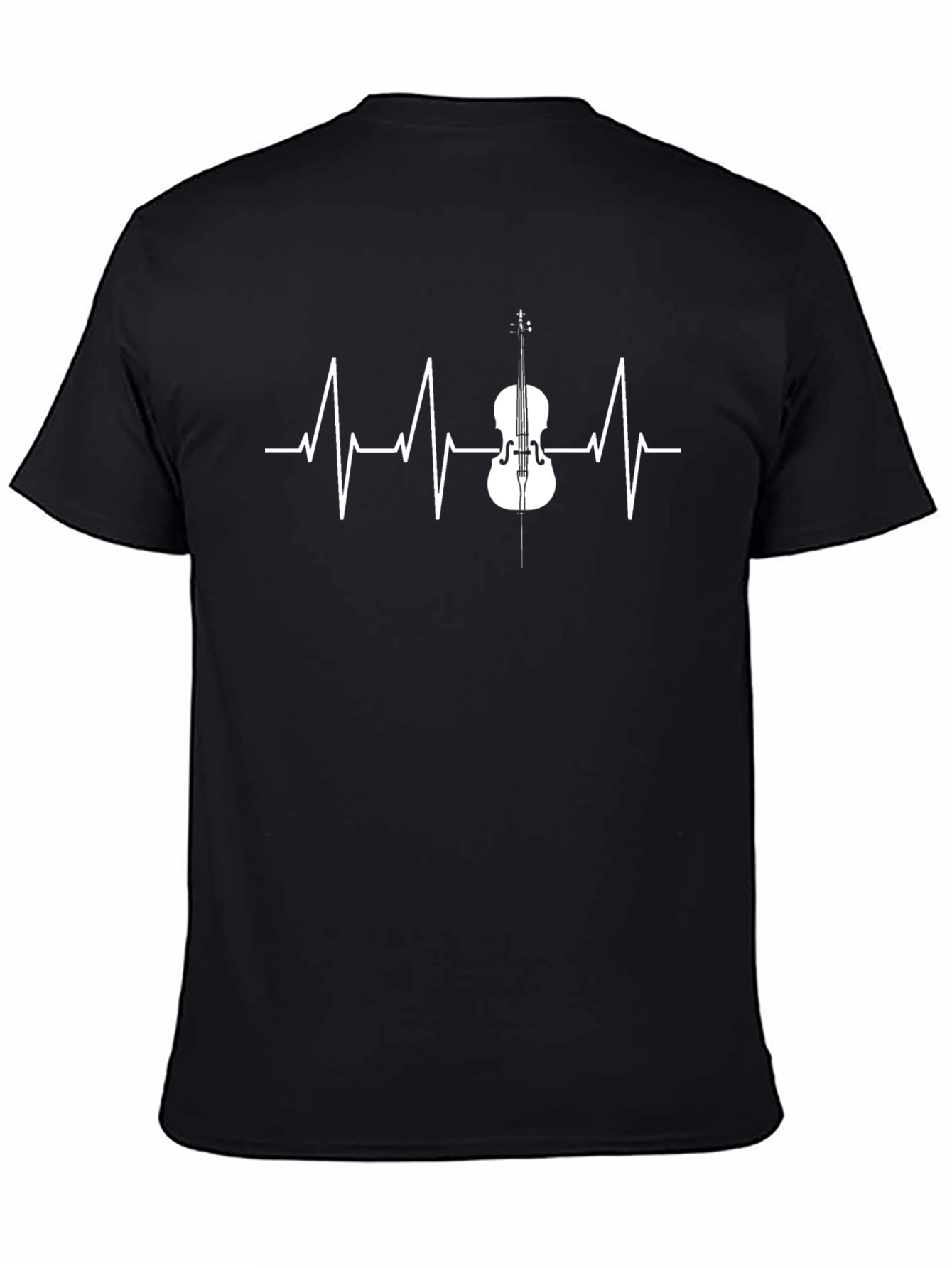 Heartbeat Cello Graphic T-Shirt - Black