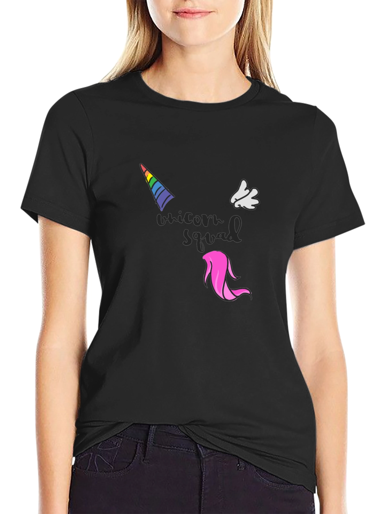 Unicorn Squad Black Graphic T-Shirt