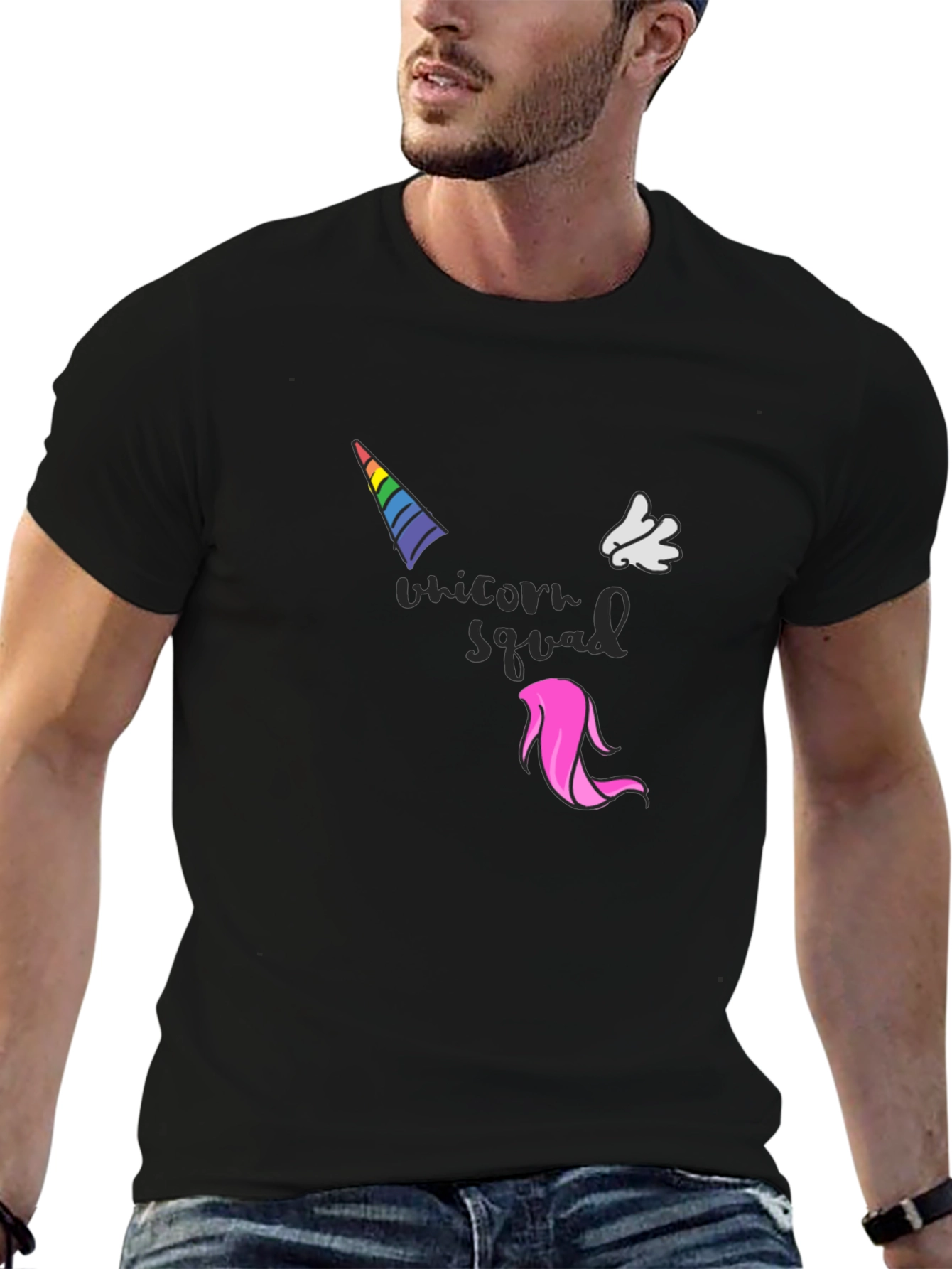 Unicorn Squad Black Graphic T-Shirt