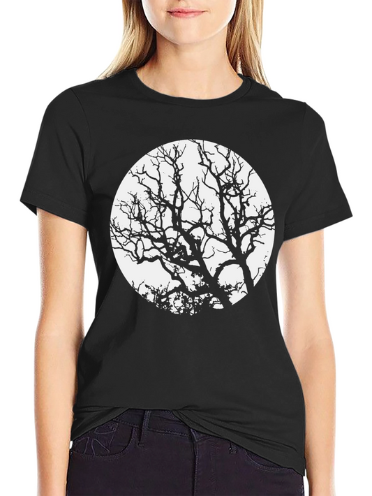 Tree Silhouette Graphic Tee - Black