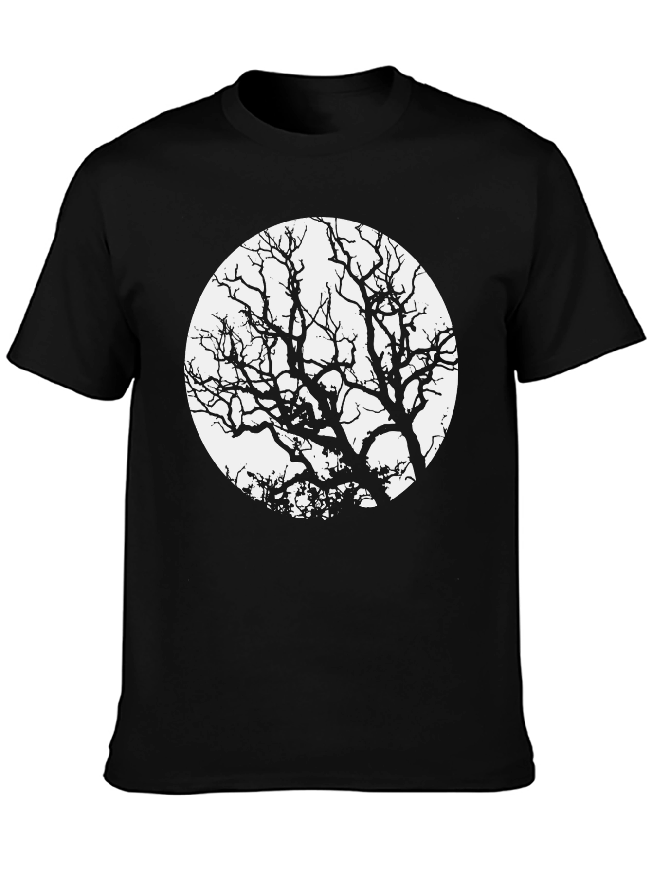 Tree Silhouette Graphic Tee - Black