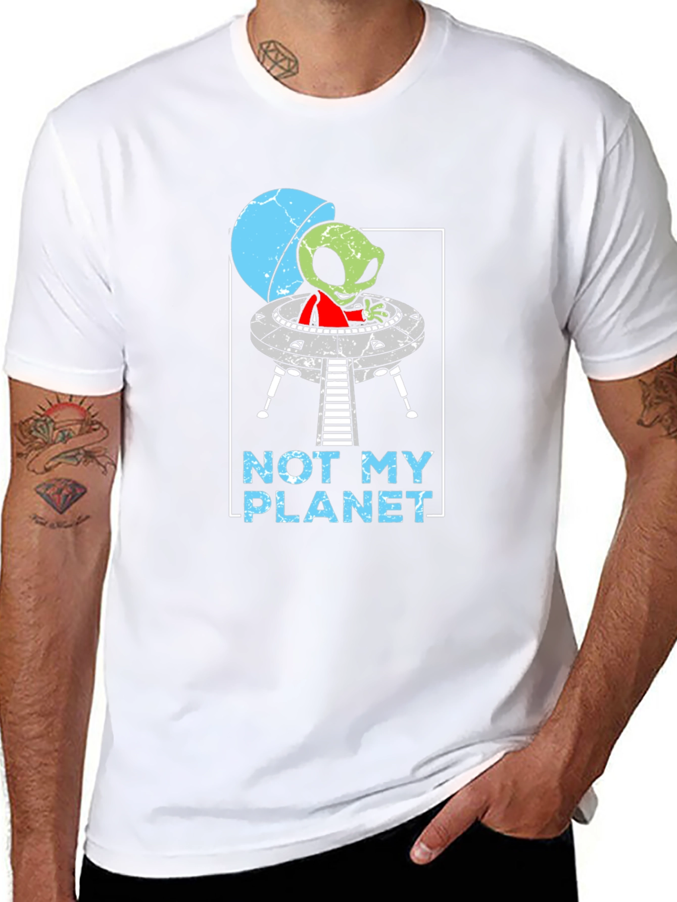 Not My Planet Alien UFO Graphic T-Shirt
