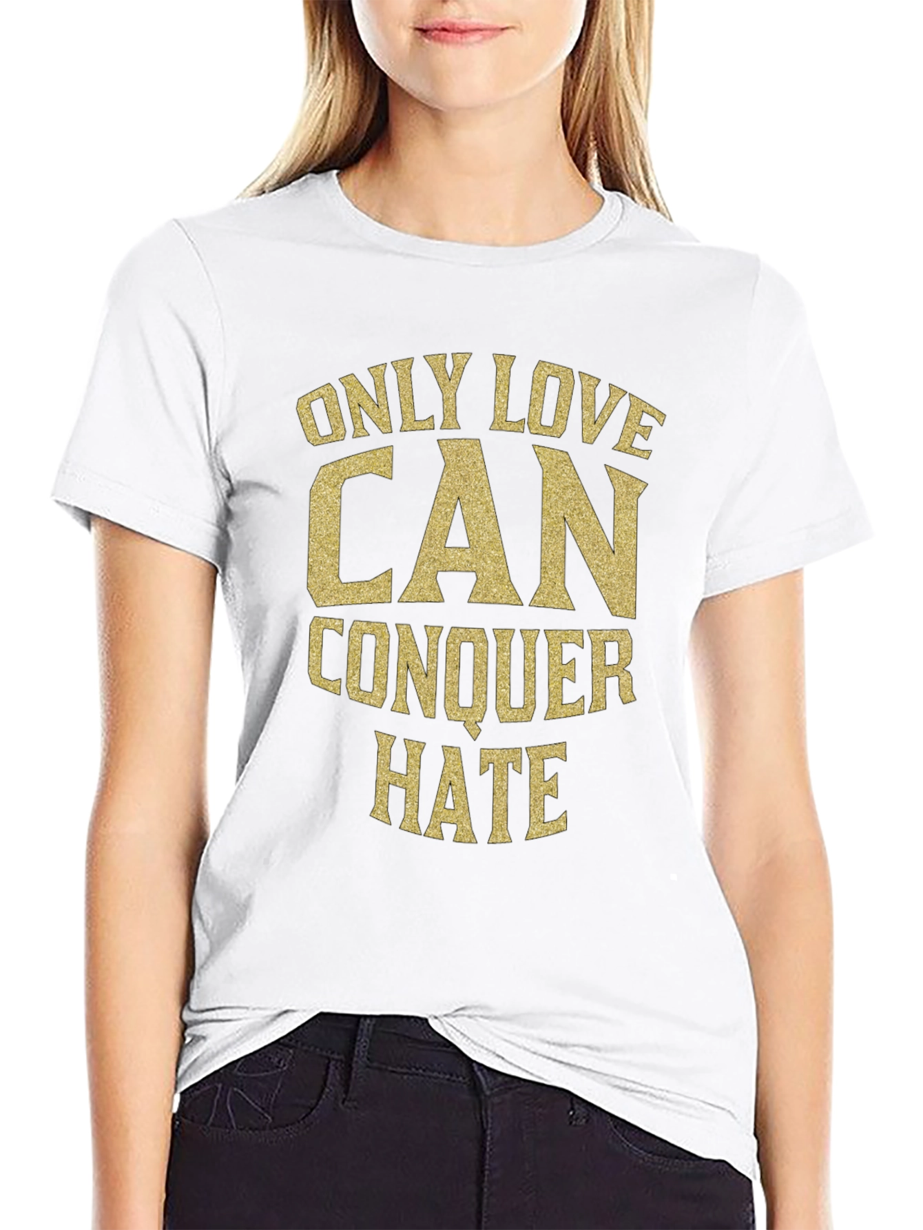 Love Conquers Hate Black Graphic Tee