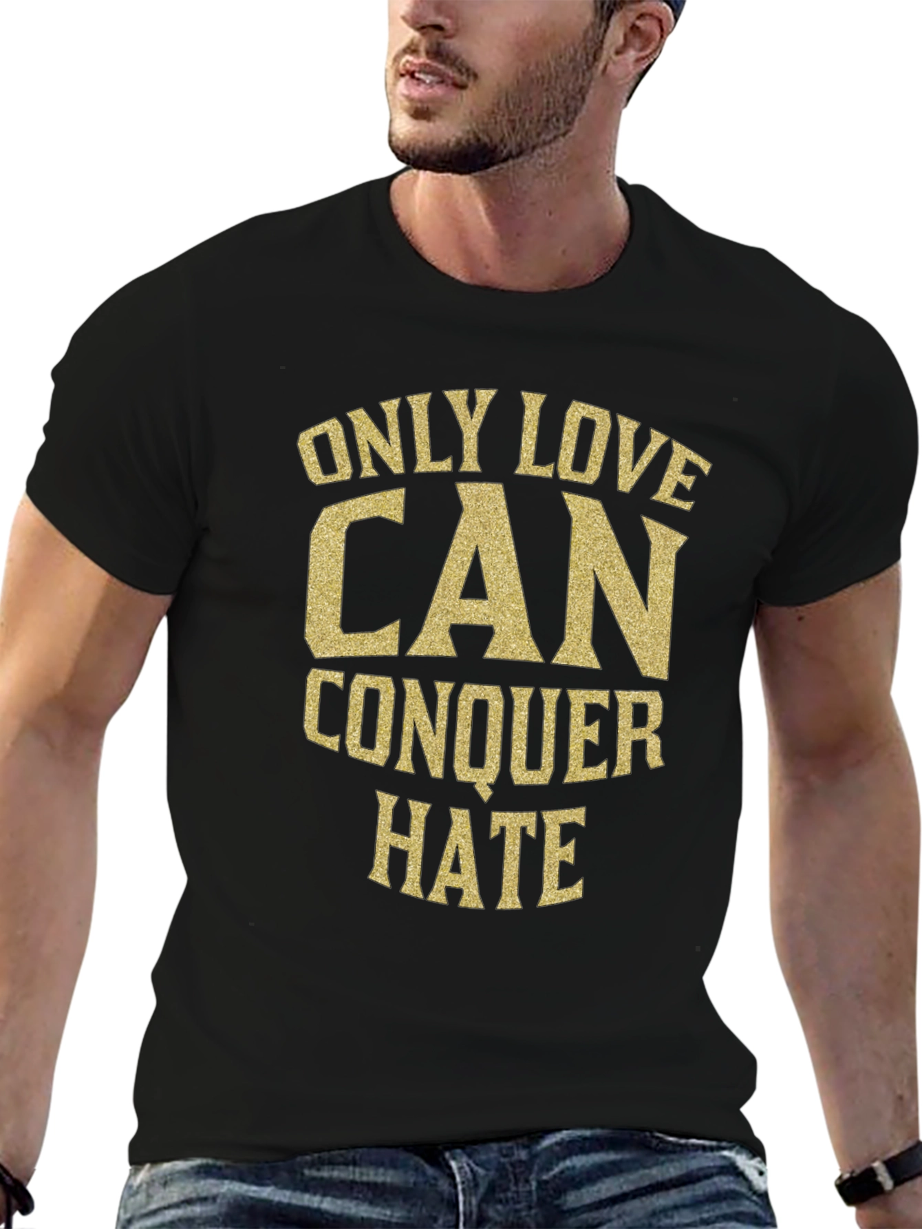 Love Conquers Hate Black Graphic Tee