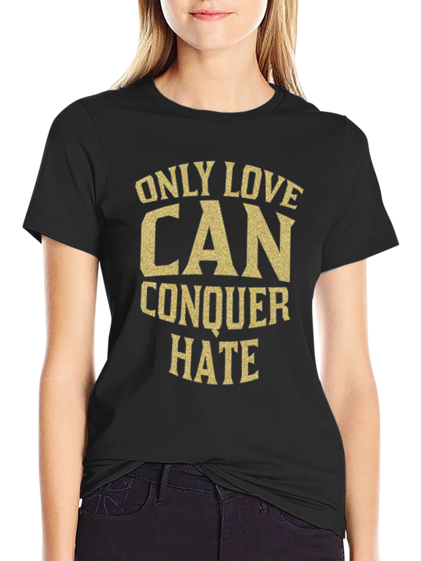 Love Conquers Hate Black Graphic Tee