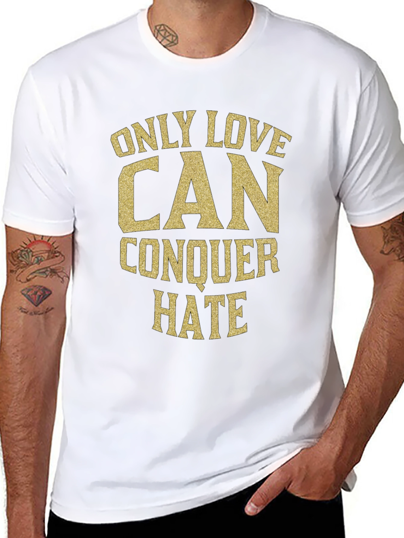 Love Conquers Hate Black Graphic Tee