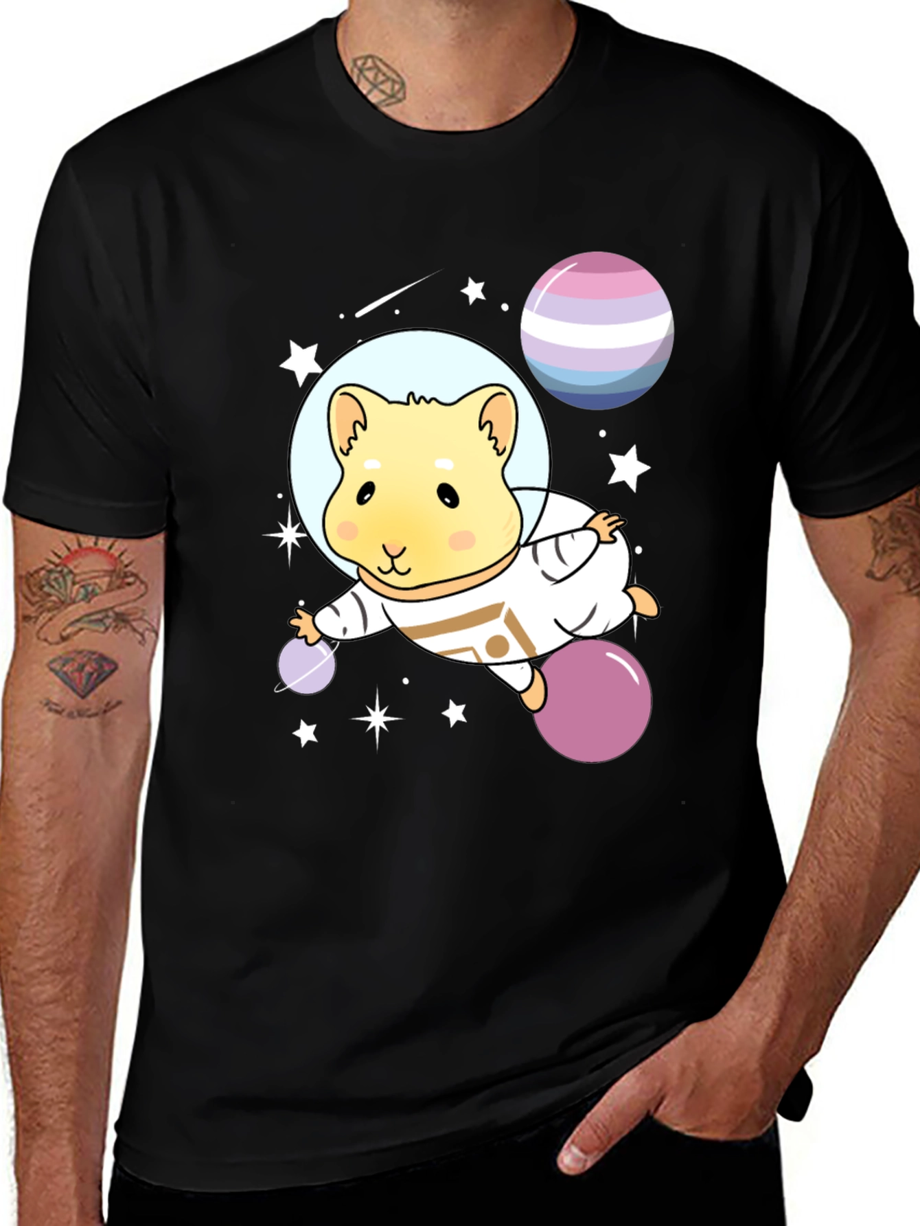 Astronaut Hamster Graphic Tee