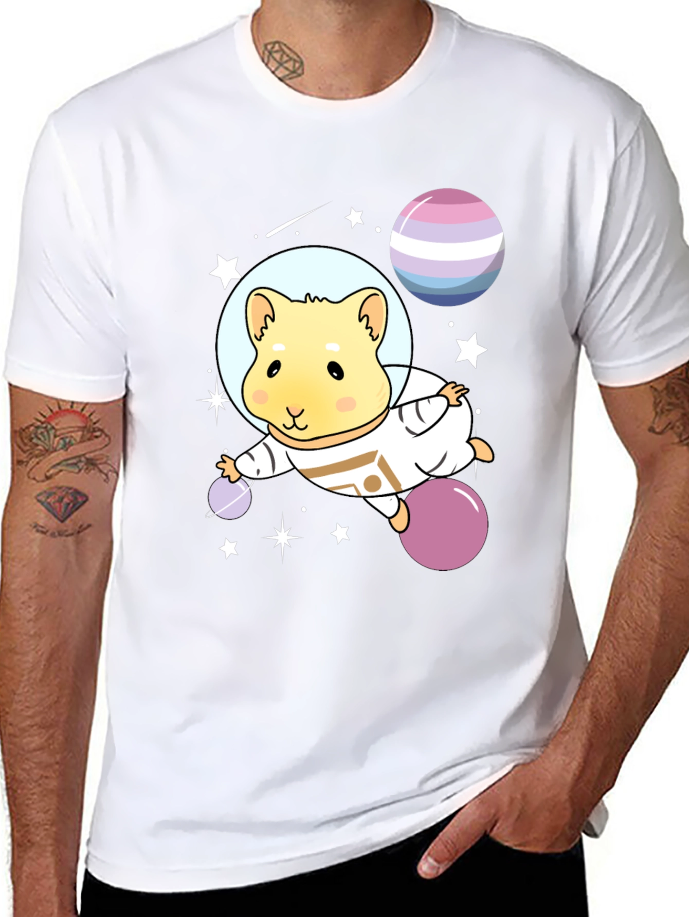 Astronaut Hamster Graphic Tee