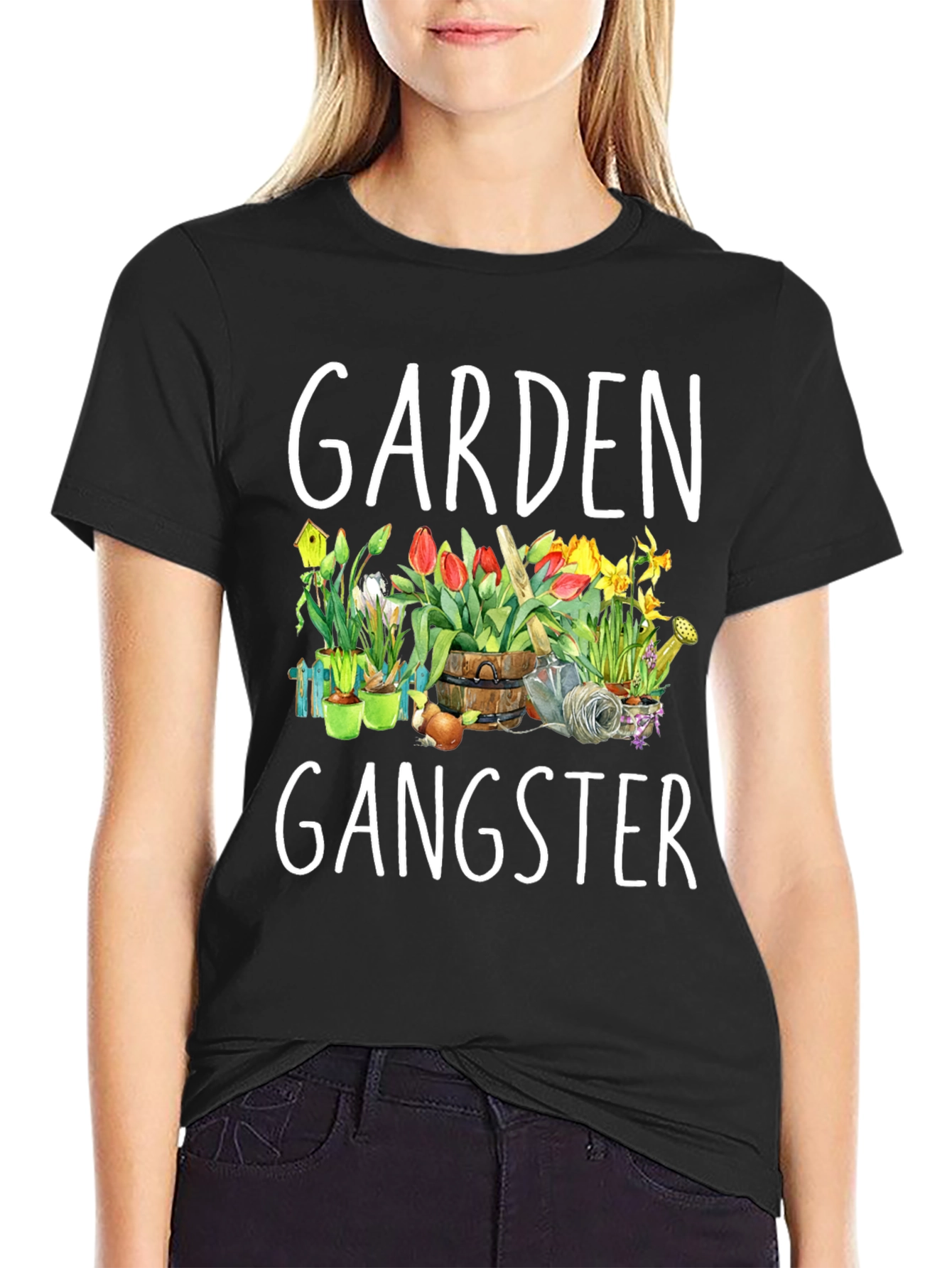 Garden Gangster T-Shirt - Floral Design