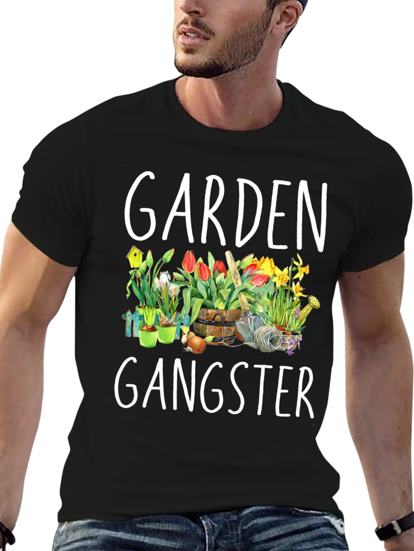 Garden Gangster T-Shirt - Floral Design