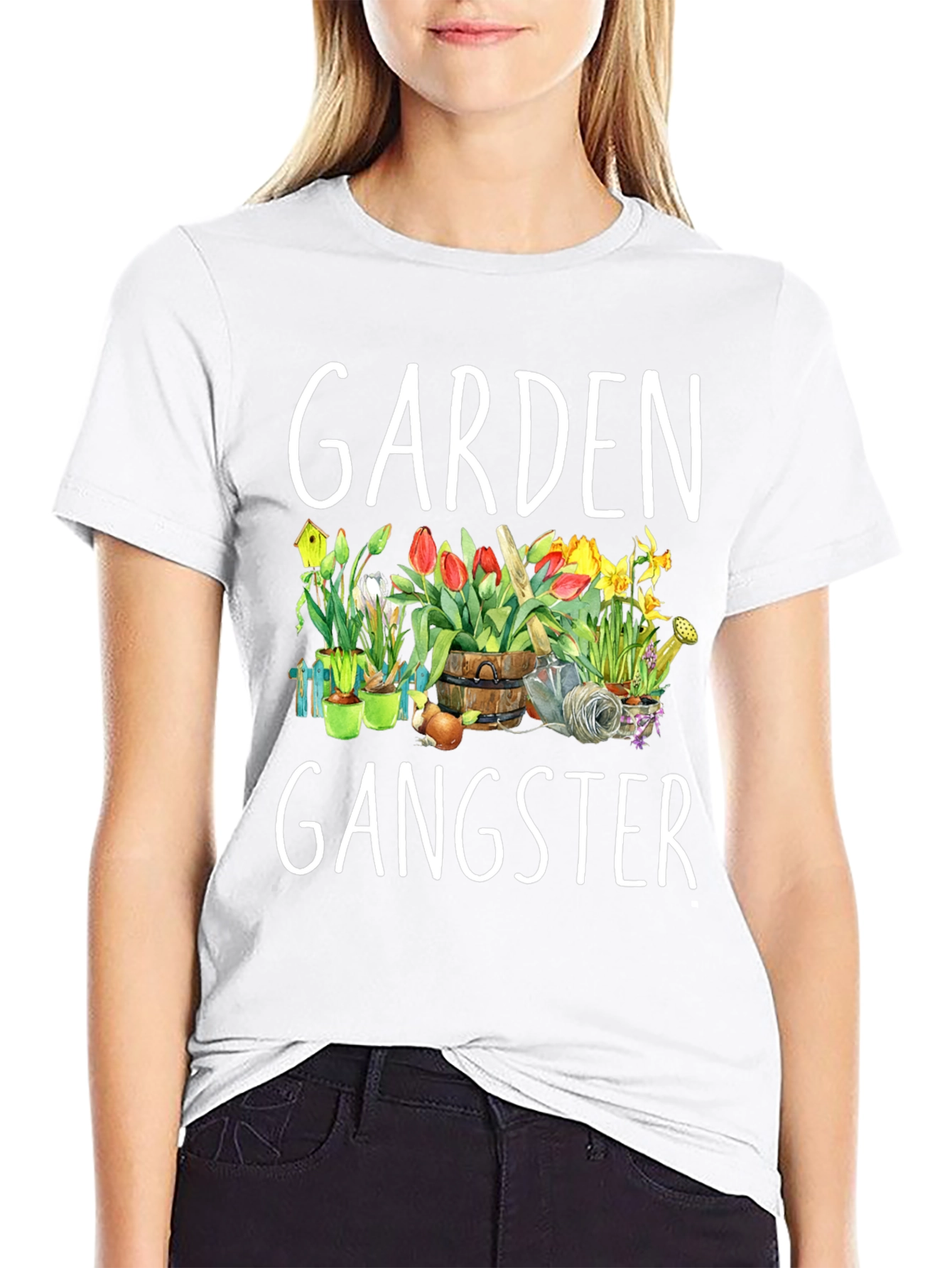 Garden Gangster T-Shirt - Floral Design