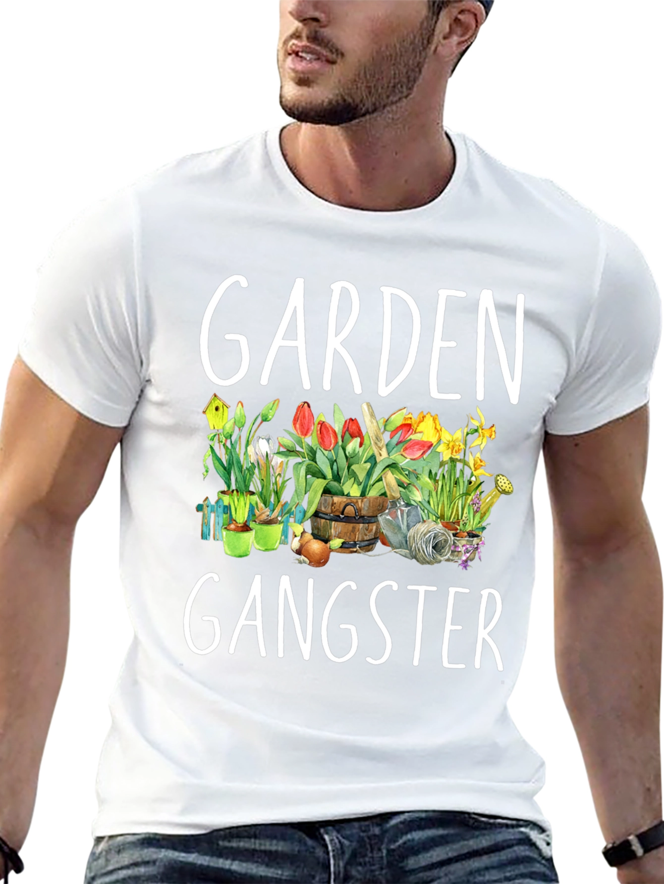 Garden Gangster T-Shirt - Floral Design