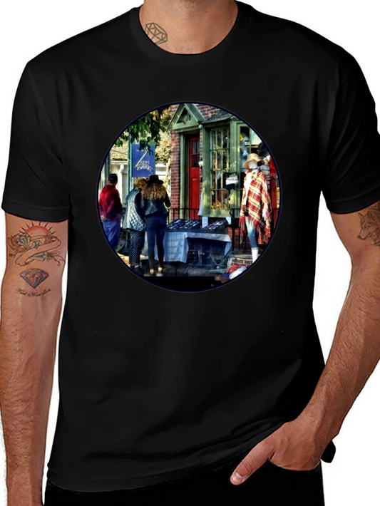 Street Fair Graphic Tee - Black Cotton T-Shirt