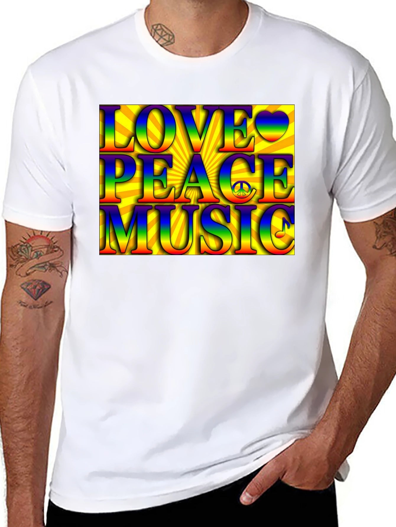 Love Peace Music Rainbow T-Shirt