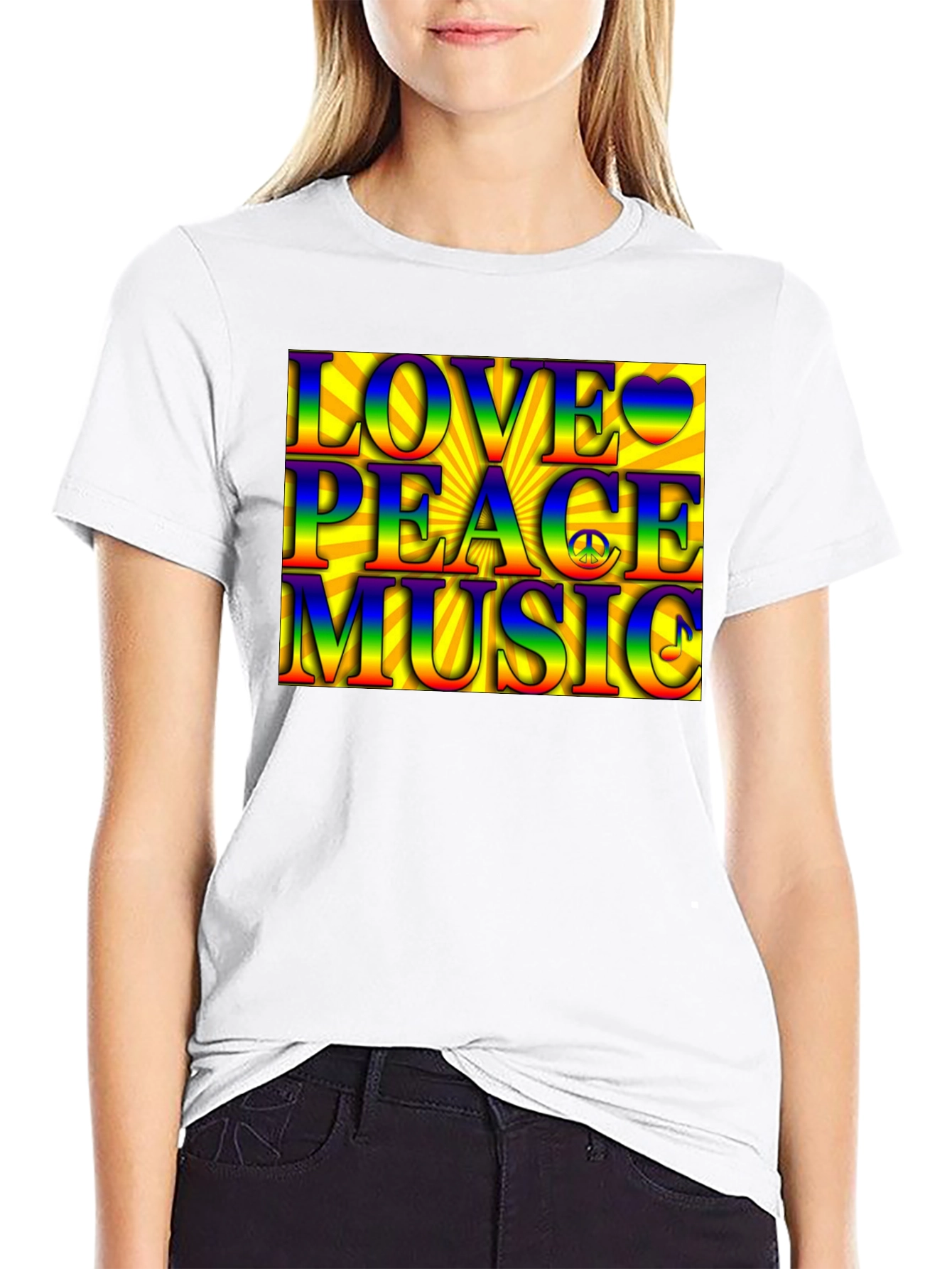 Love Peace Music Rainbow T-Shirt