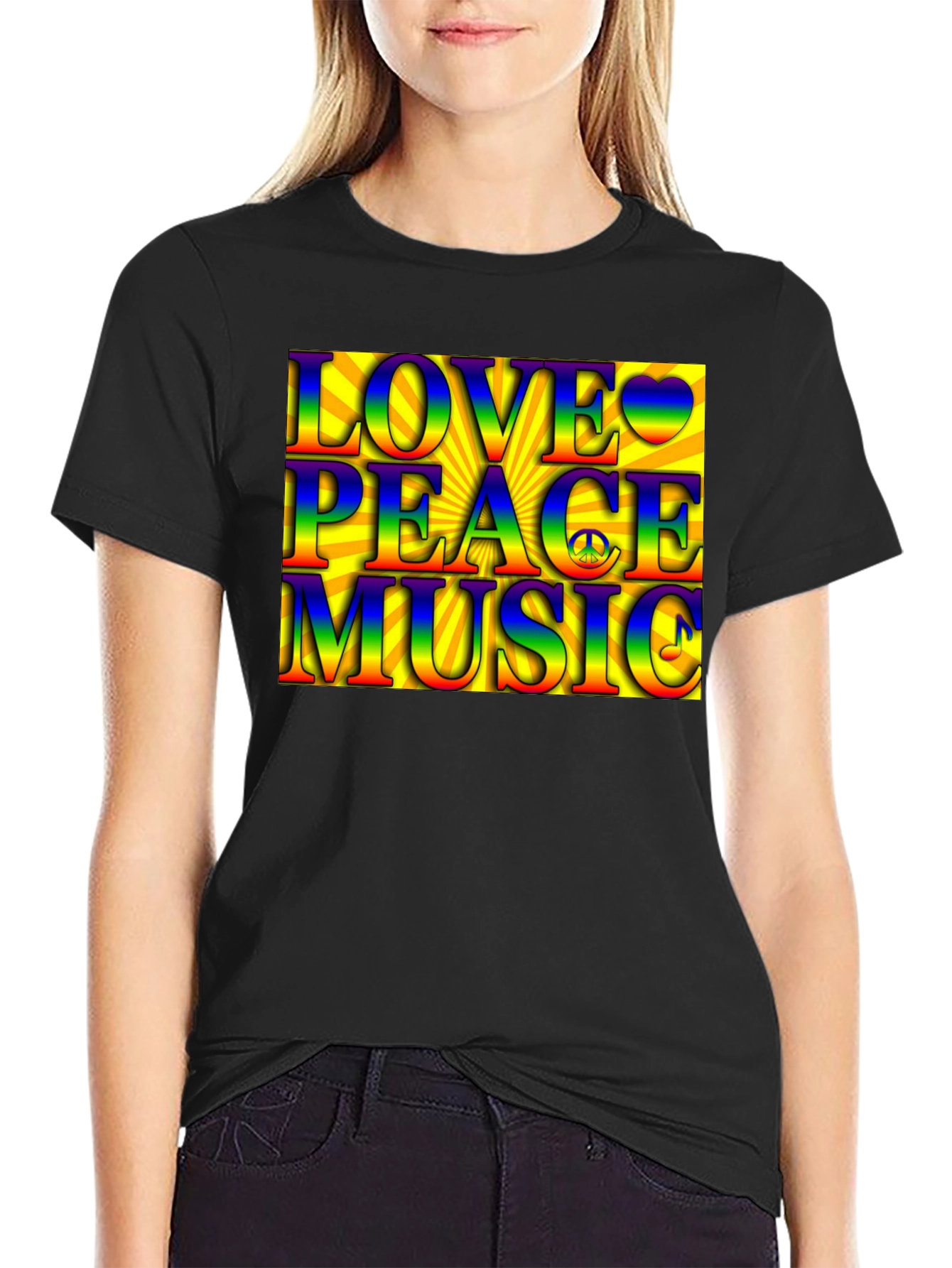 Love Peace Music Rainbow T-Shirt