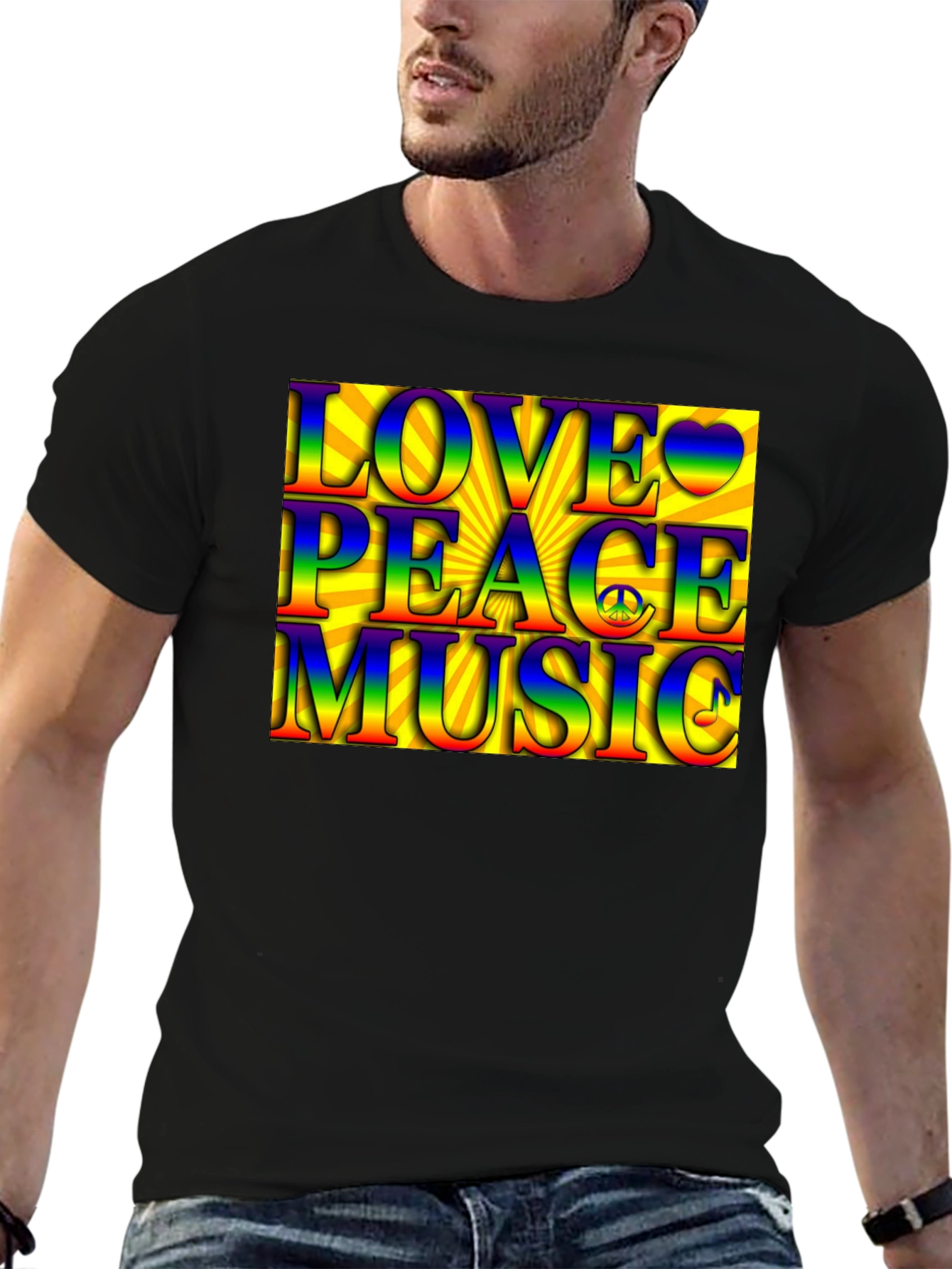Love Peace Music Rainbow T-Shirt