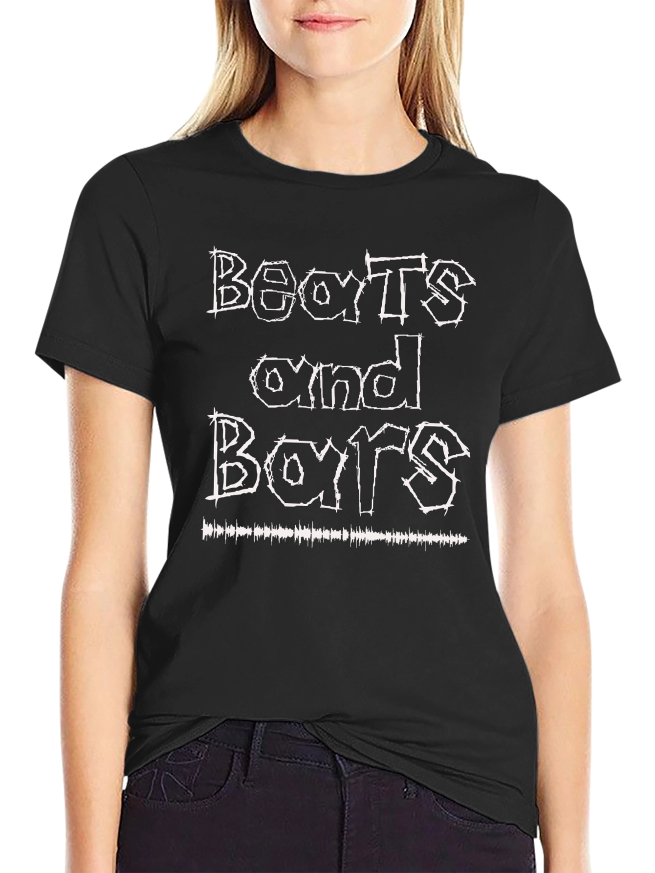 Beats and Bars Graphic Tee - Black Cotton T-Shirt
