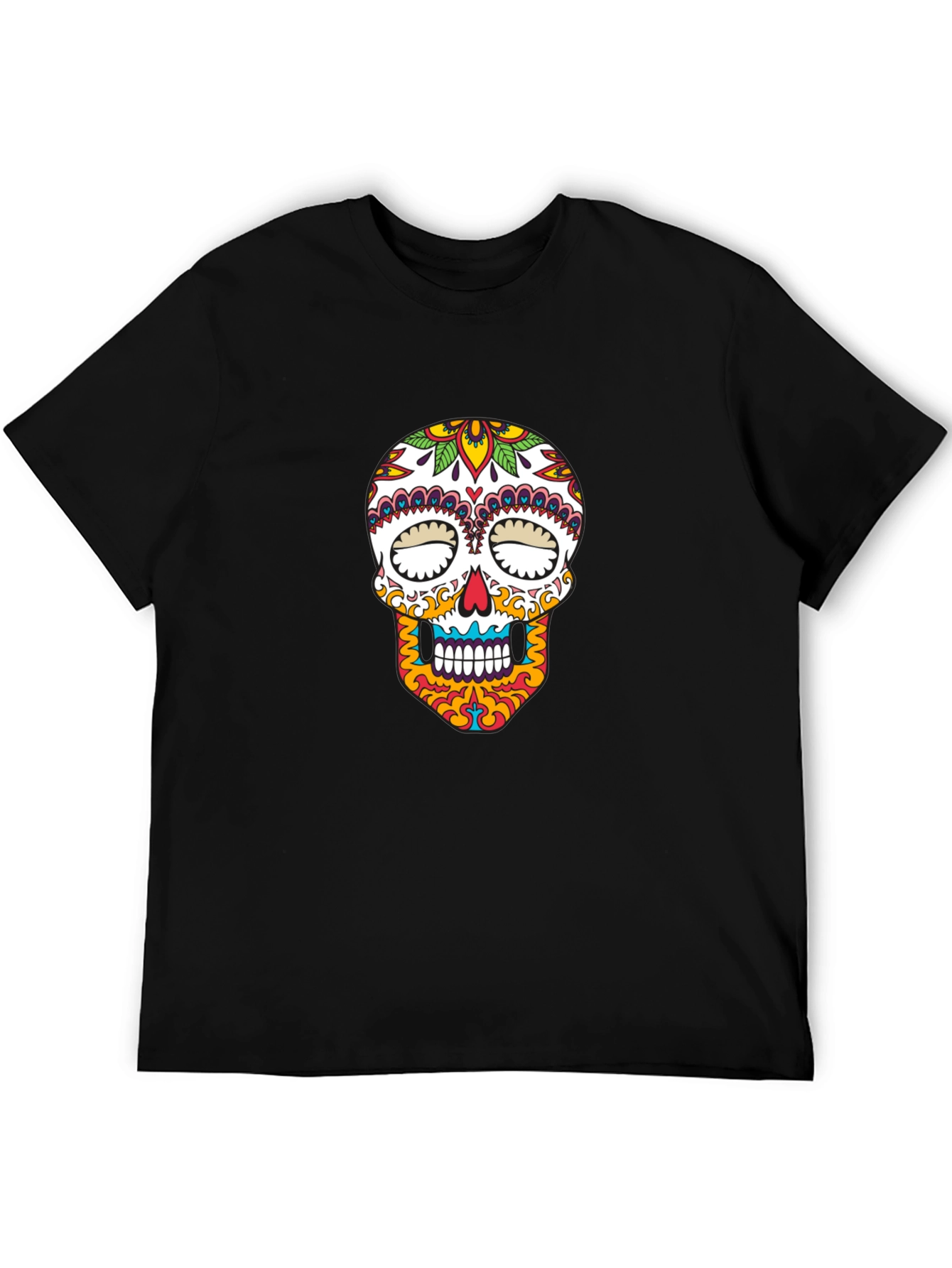 Sugar Skull Graphic T-Shirt - Black Cotton Tee