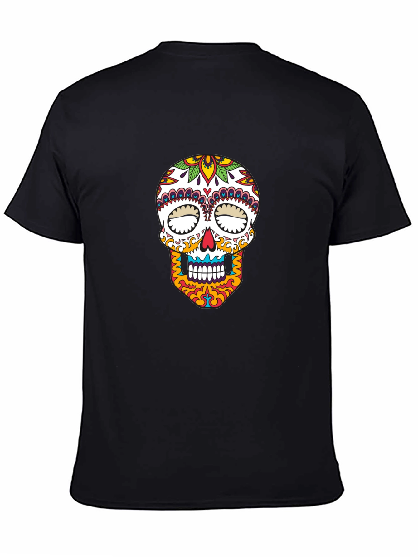 Sugar Skull Graphic T-Shirt - Black Cotton Tee