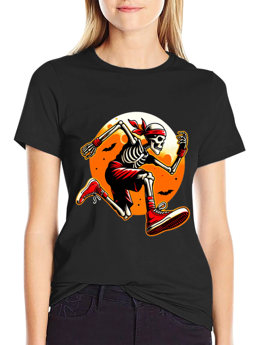 Skeleton Runner T-Shirt - Halloween Spooky Fun