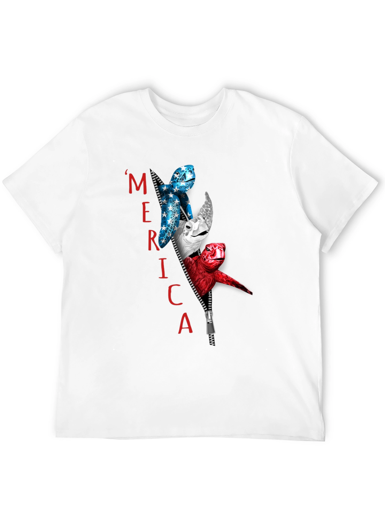 Patriotic Turtle Merica Zipper T-Shirt