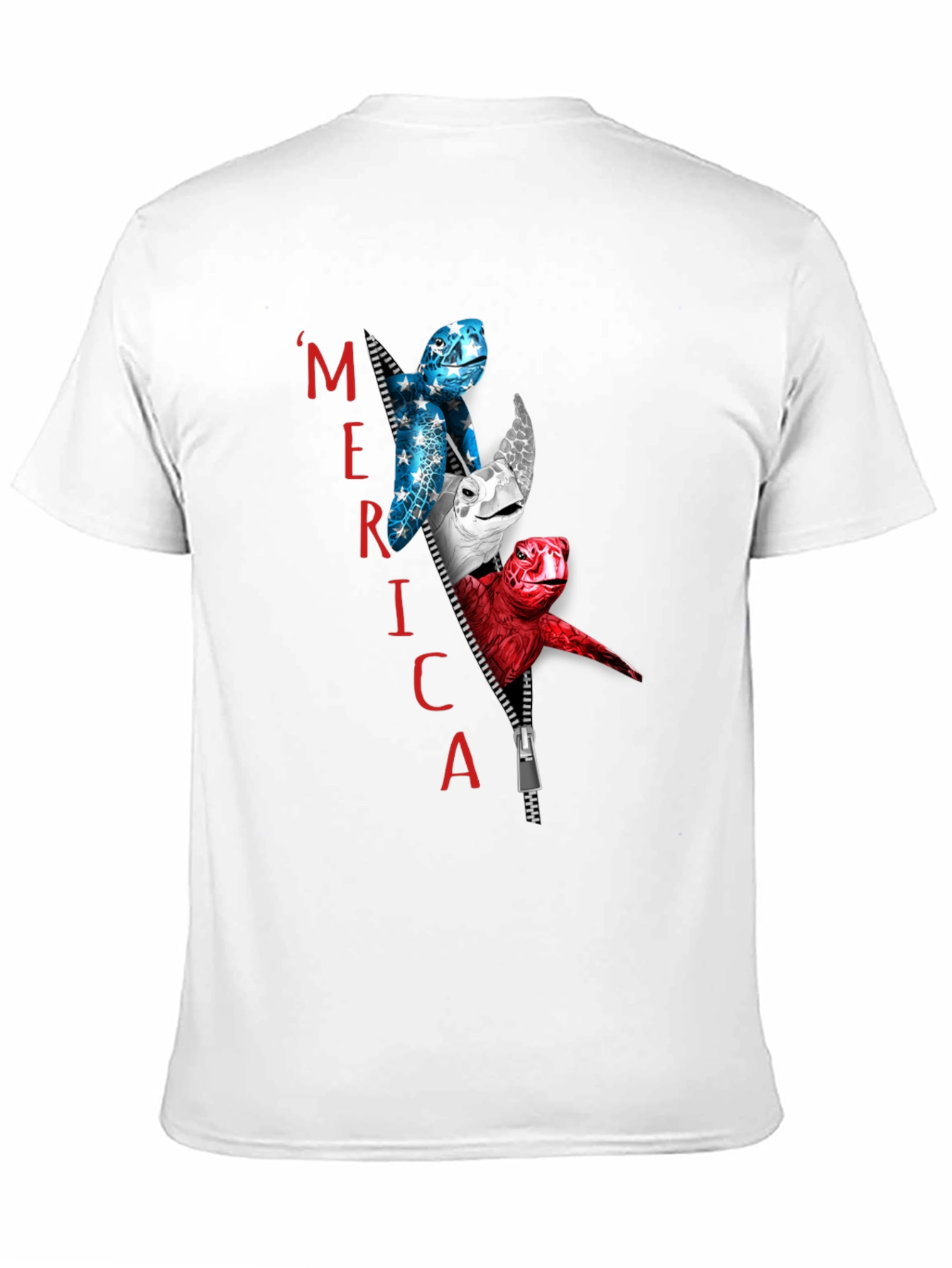Patriotic Turtle Merica Zipper T-Shirt