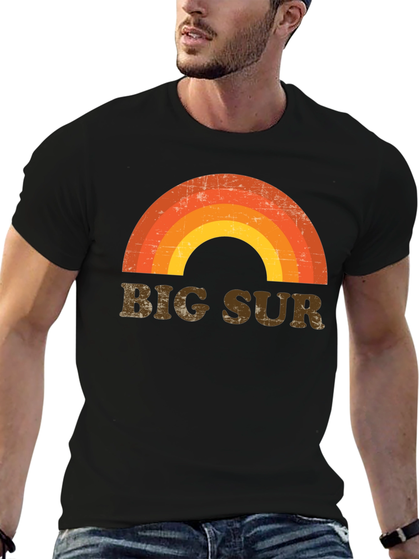 Retro Big Sur Rainbow Graphic T-Shirt