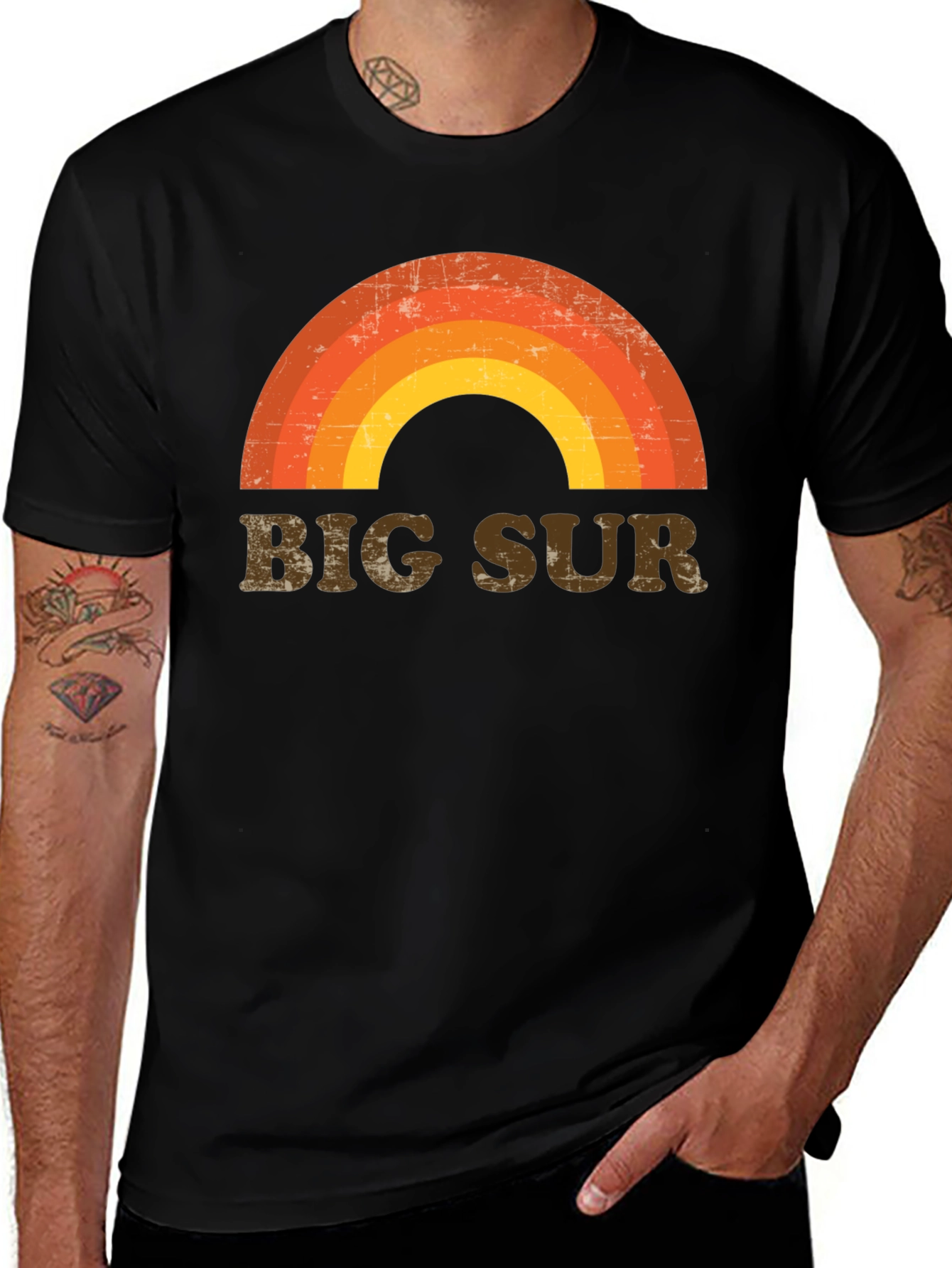 Retro Big Sur Rainbow Graphic T-Shirt