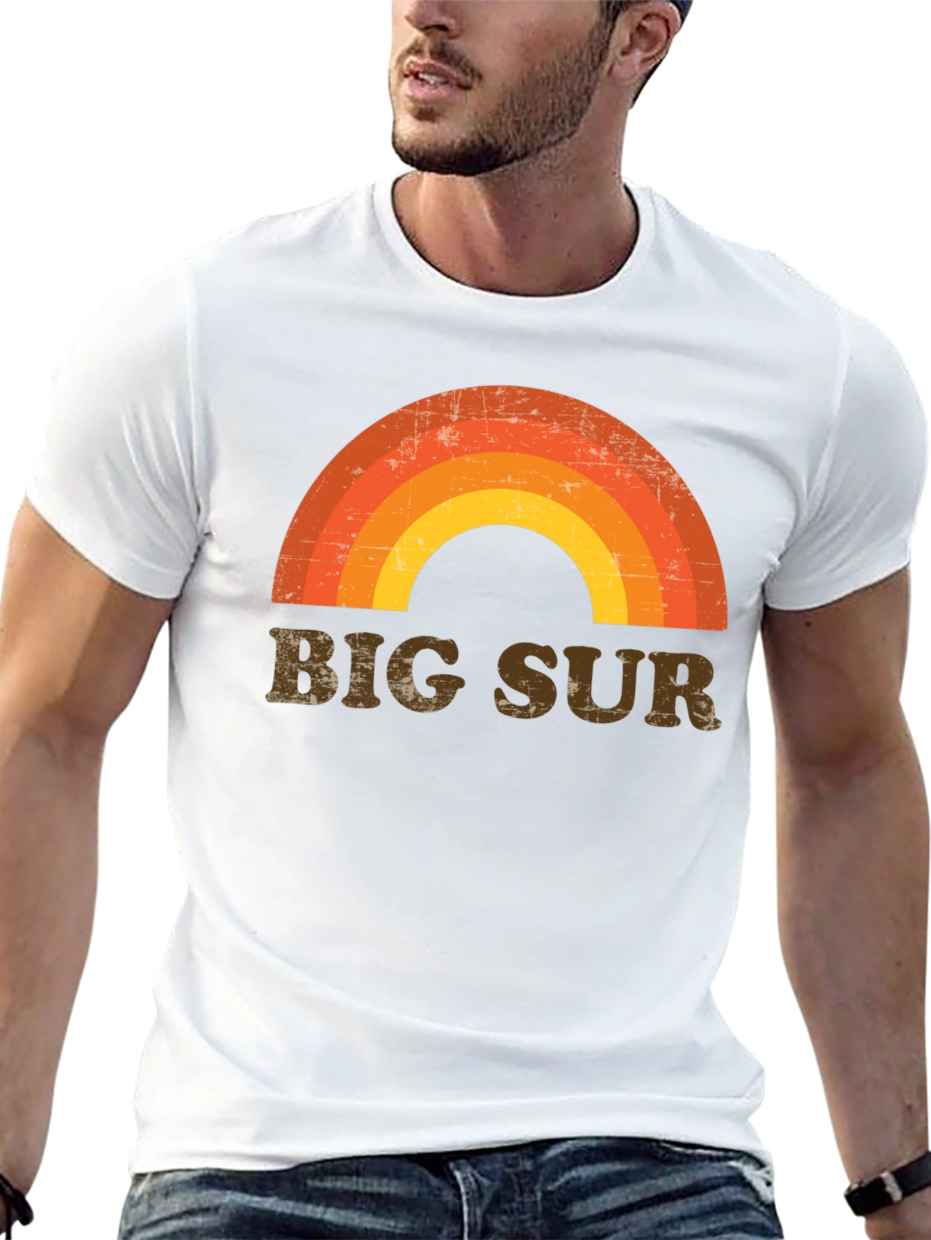 Retro Big Sur Rainbow Graphic T-Shirt