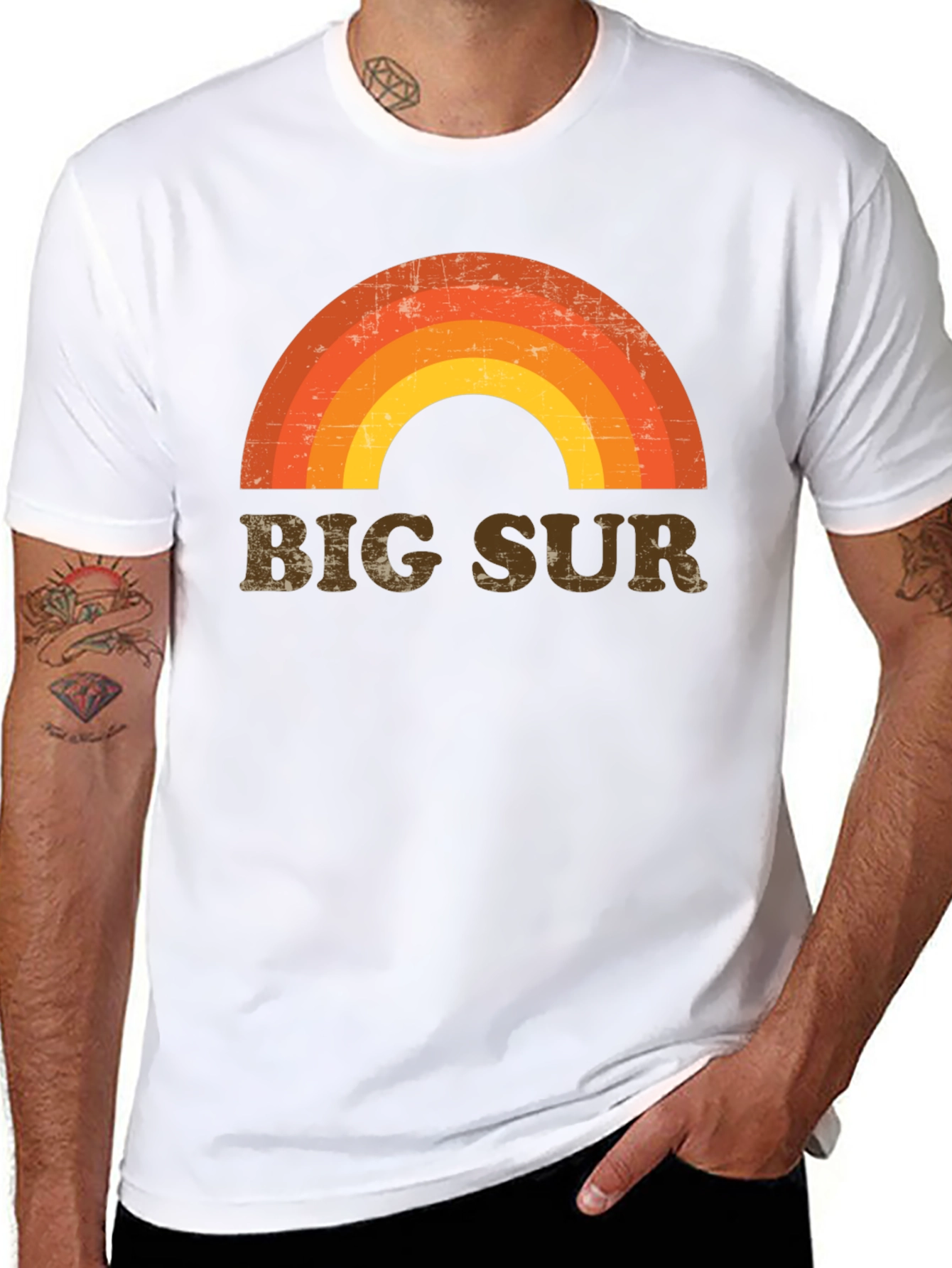 Retro Big Sur Rainbow Graphic T-Shirt