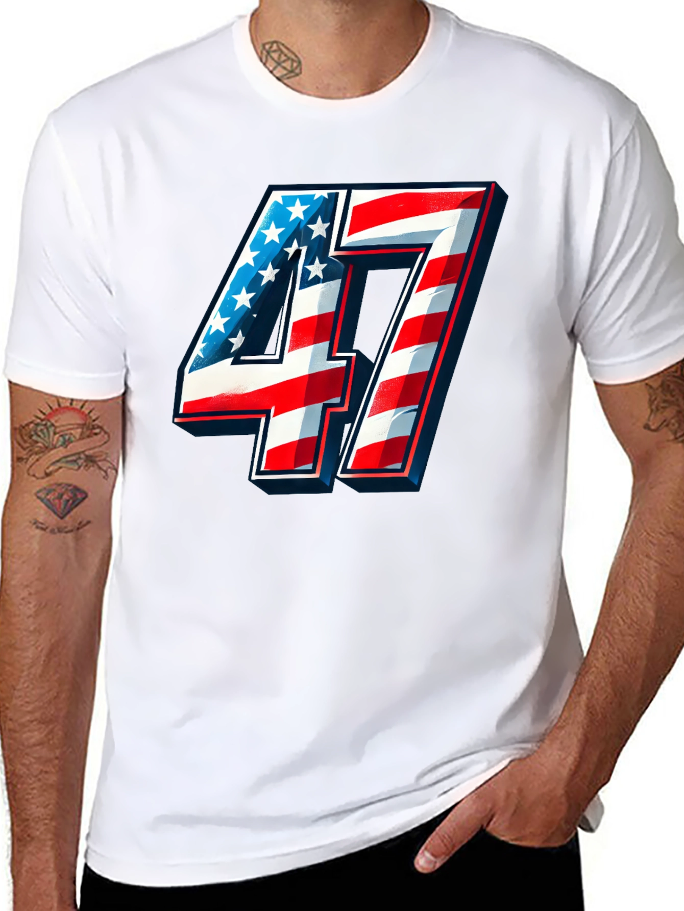 Patriotic Number 47 T-Shirt - Americana Graphic Tee