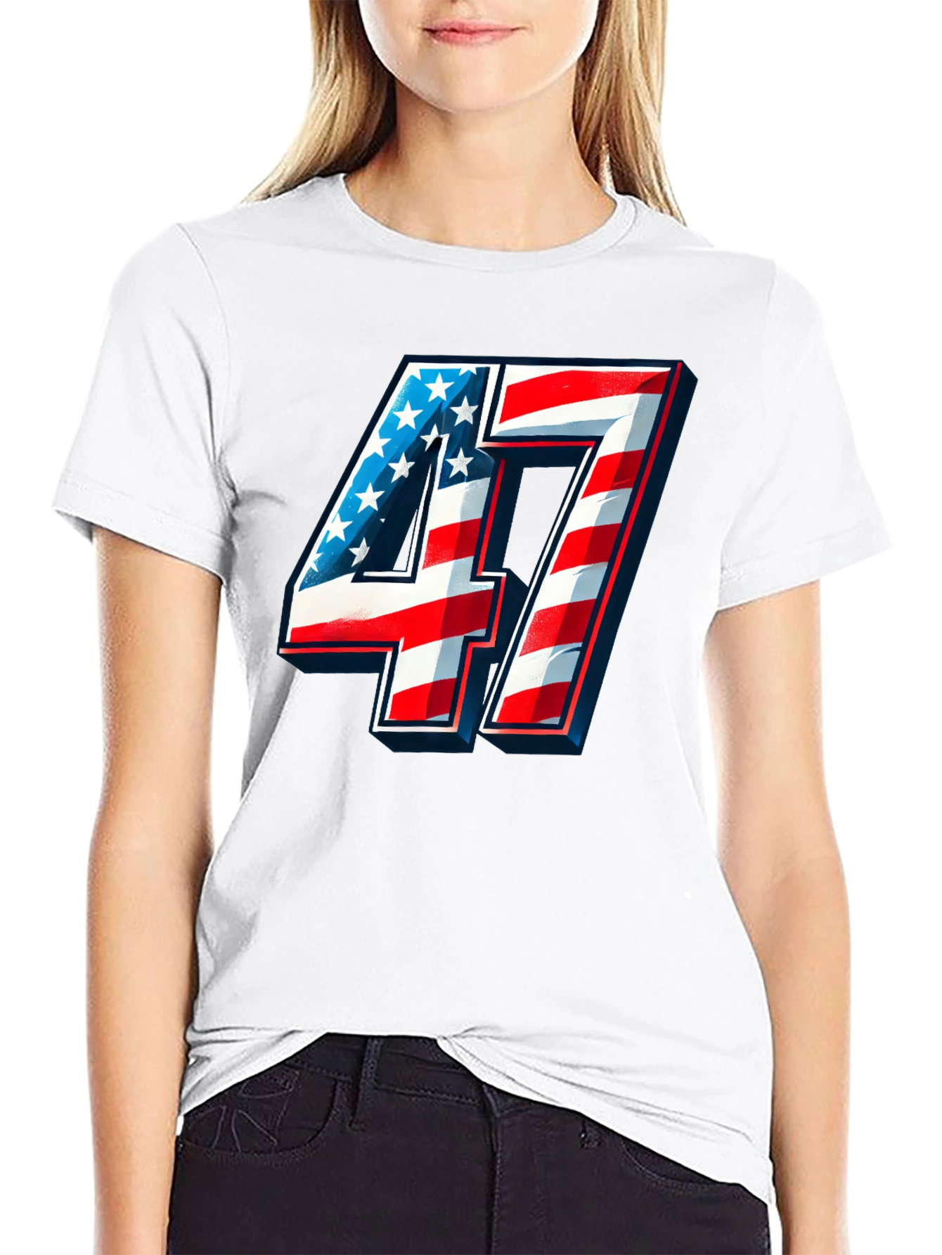Patriotic Number 47 T-Shirt - Americana Graphic Tee