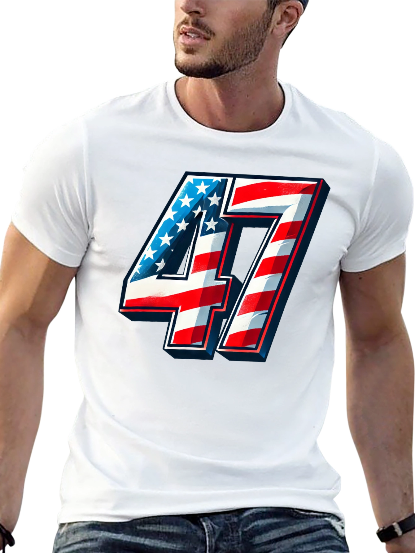 Patriotic Number 47 T-Shirt - Americana Graphic Tee