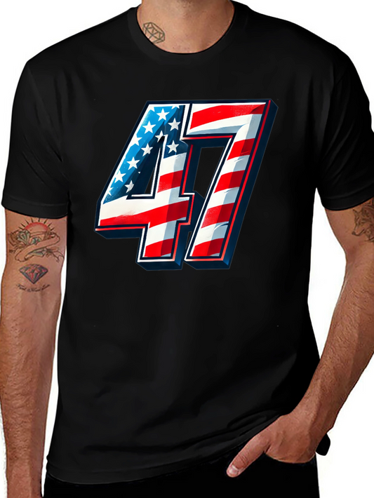 Patriotic Number 47 T-Shirt - Americana Graphic Tee
