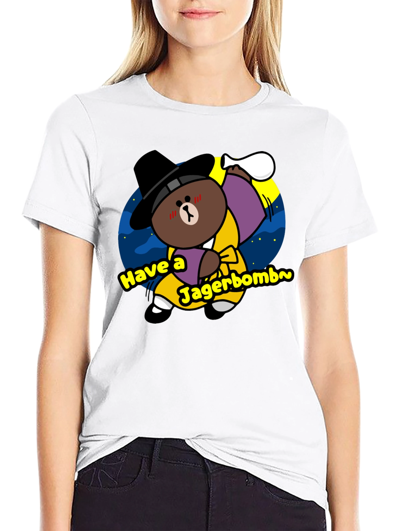 Funny Jagerbomb Bear Graphic T-Shirt - Novelty Tee