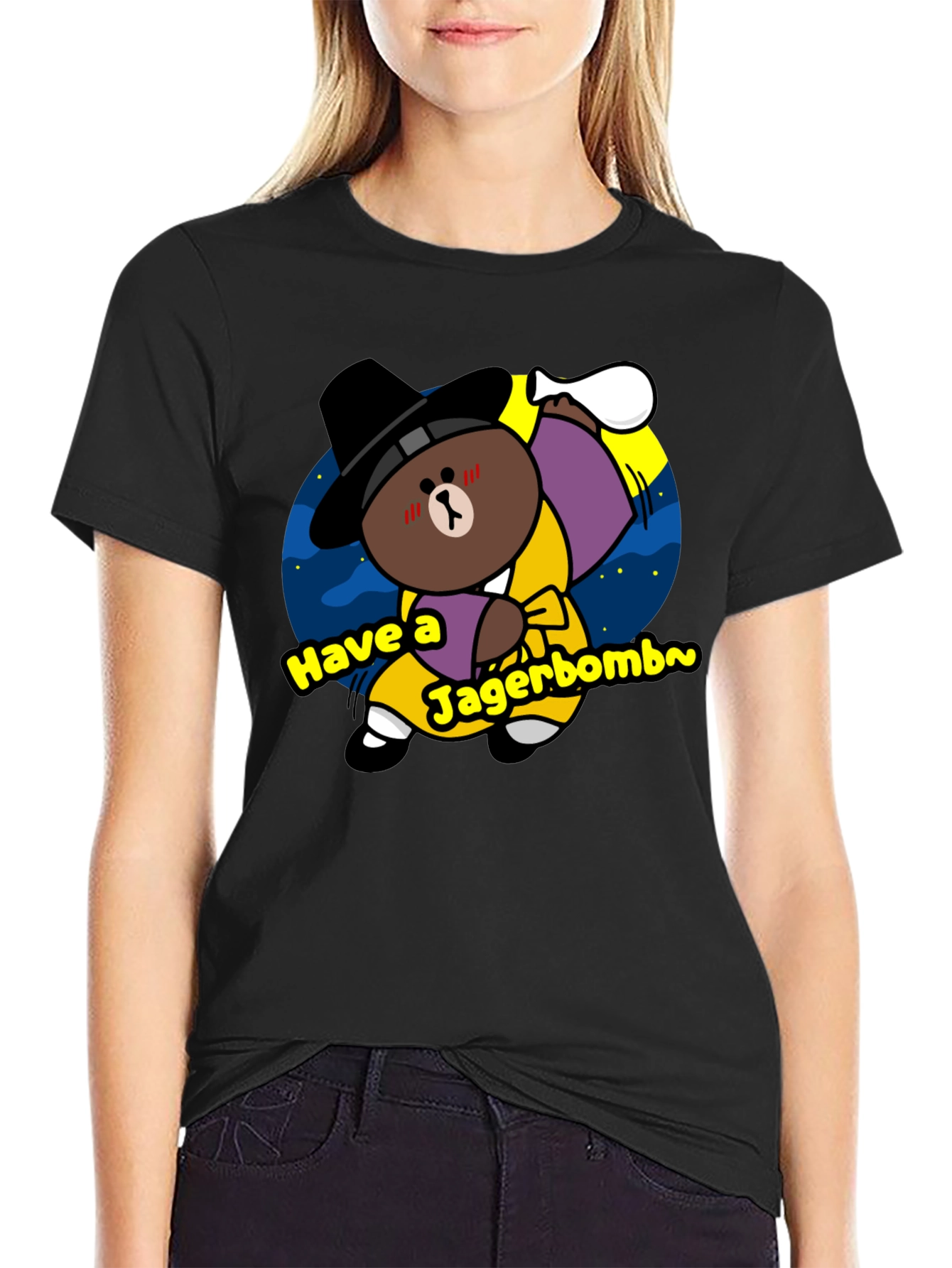 Funny Jagerbomb Bear Graphic T-Shirt - Novelty Tee