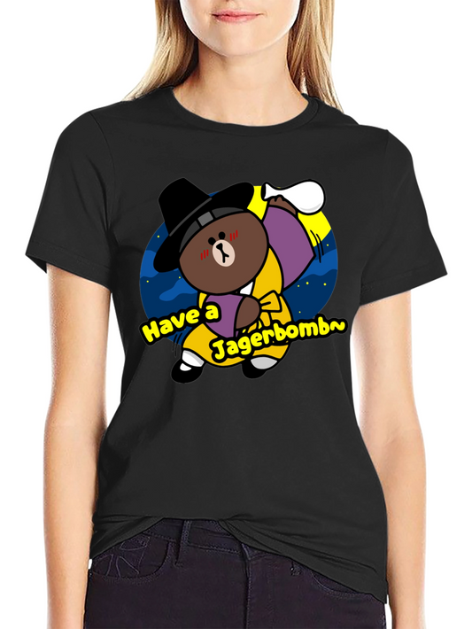 Funny Jagerbomb Bear Graphic T-Shirt - Novelty Tee