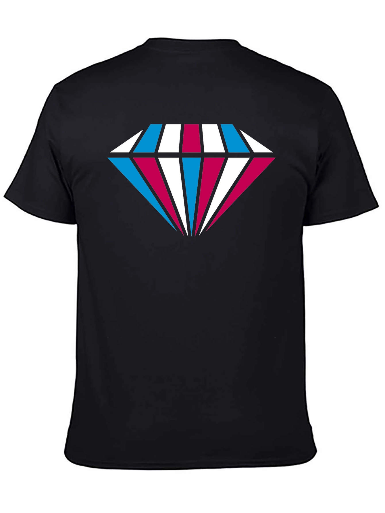 Diamond Pattern Graphic Black Tee Shirt