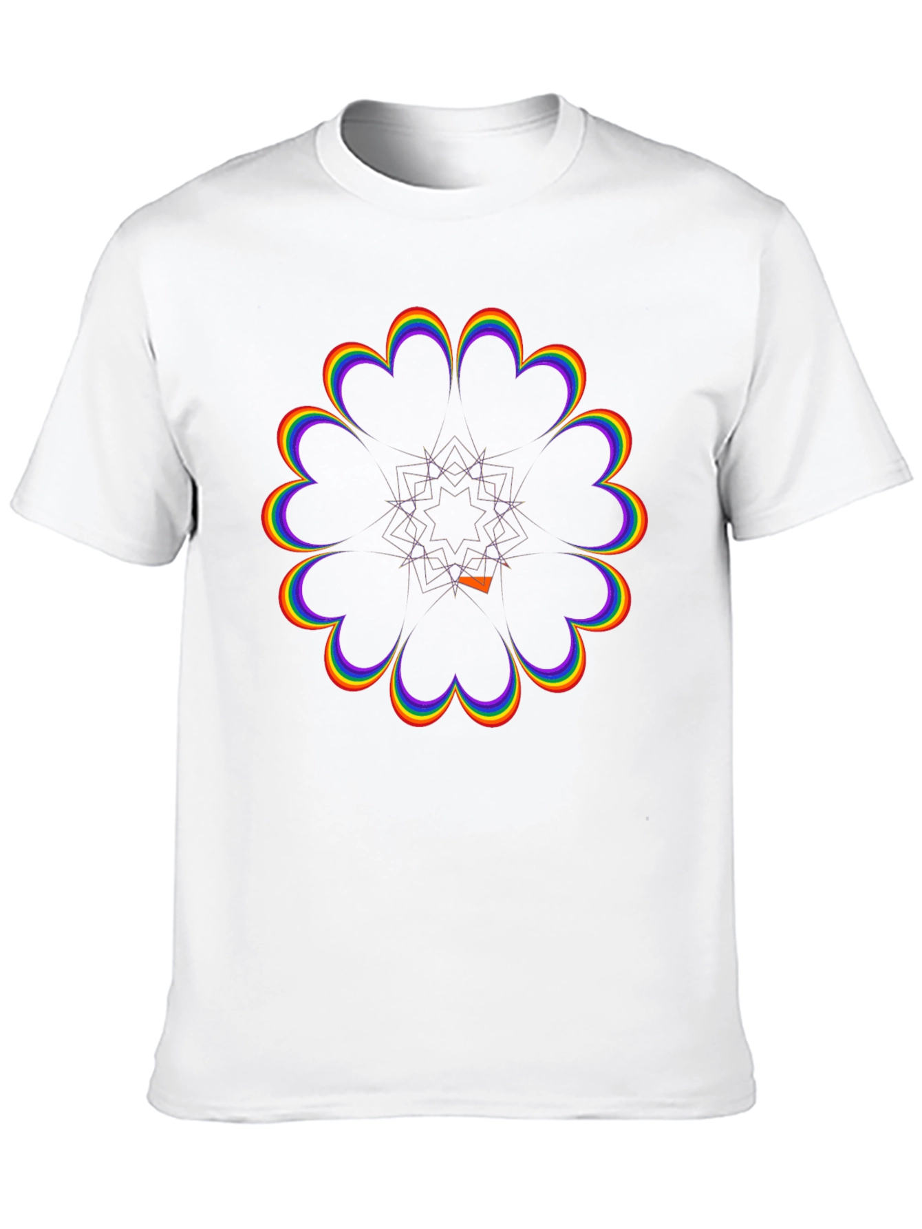 Rainbow Flower Power Black T-Shirt