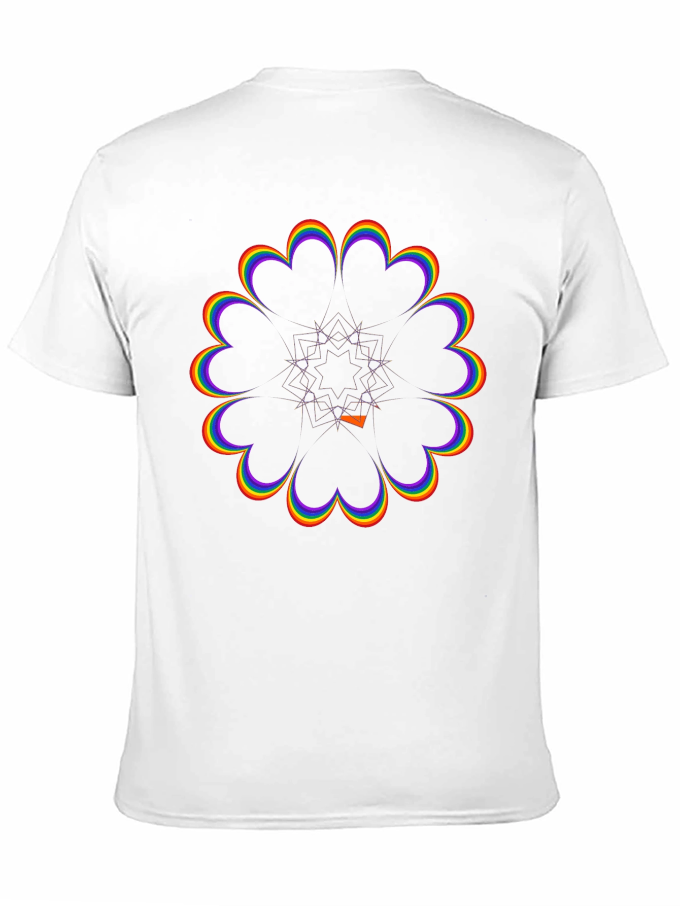 Rainbow Flower Power Black T-Shirt