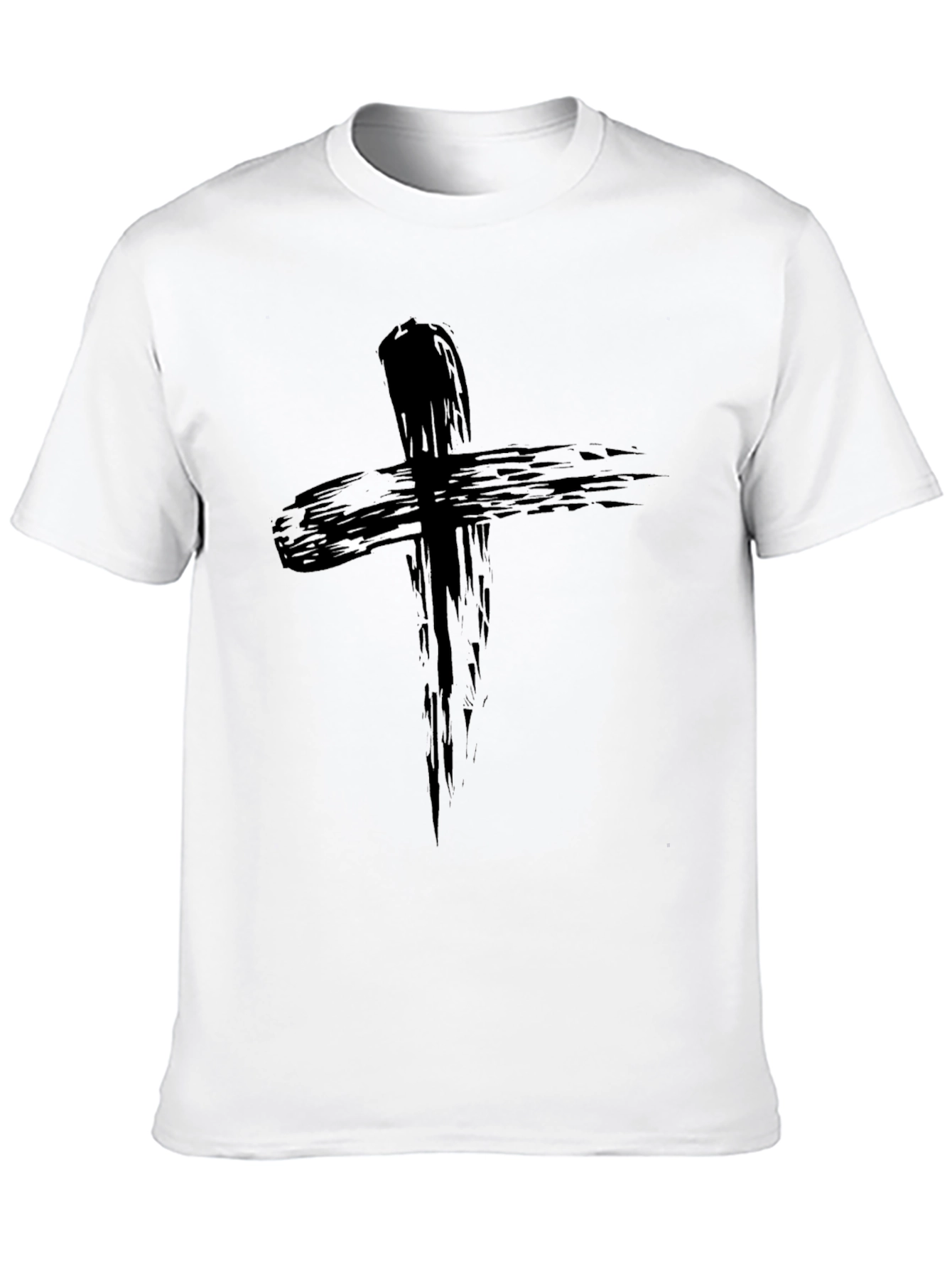 Abstract Cross Graphic Black T-Shirt