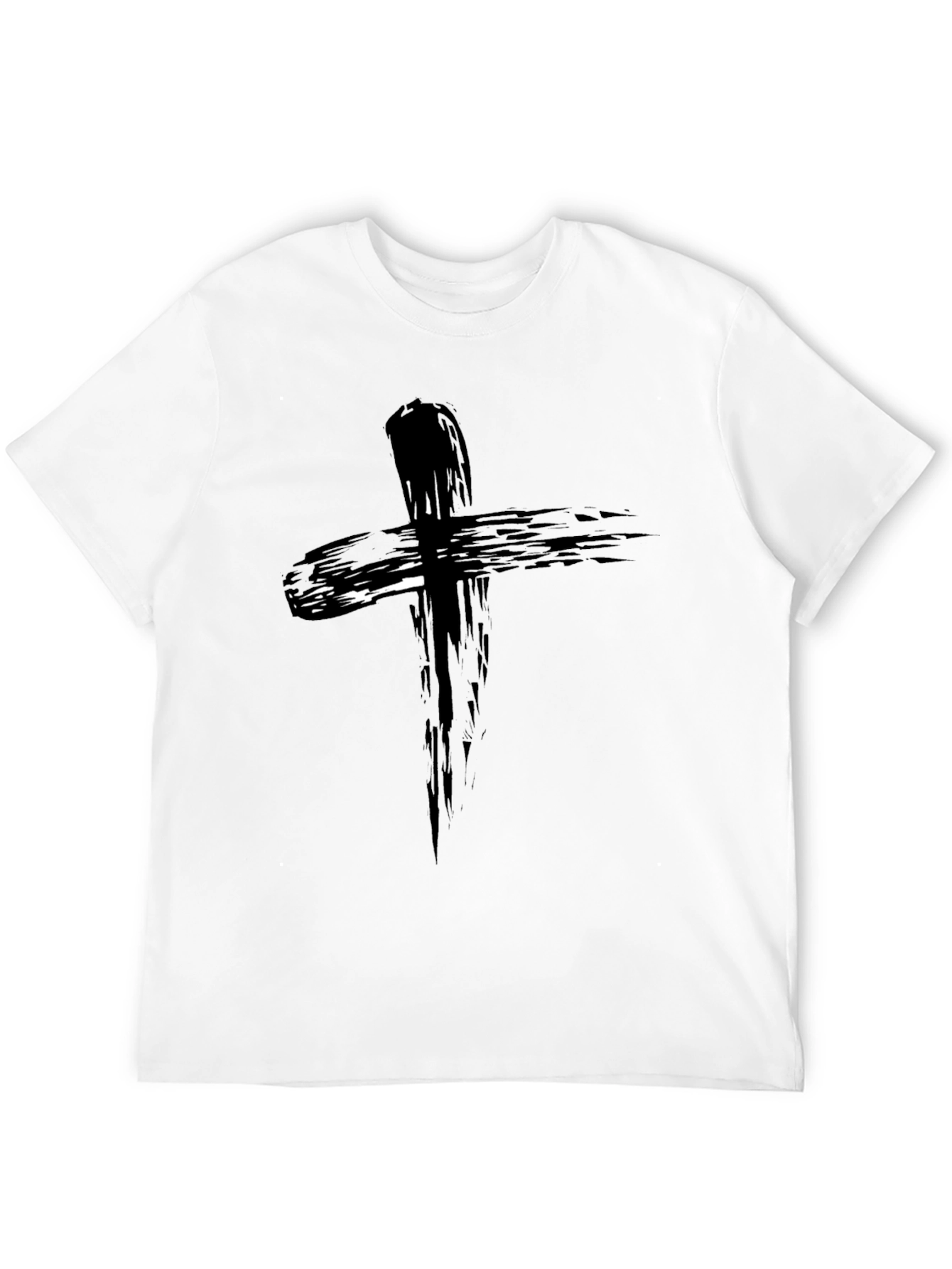 Abstract Cross Graphic Black T-Shirt