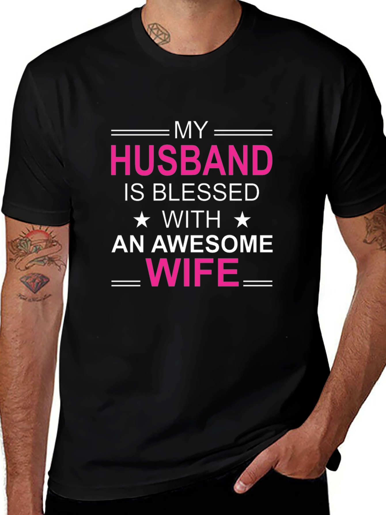 Husband Blessed with Awesome Wife Graphic T-Shirt