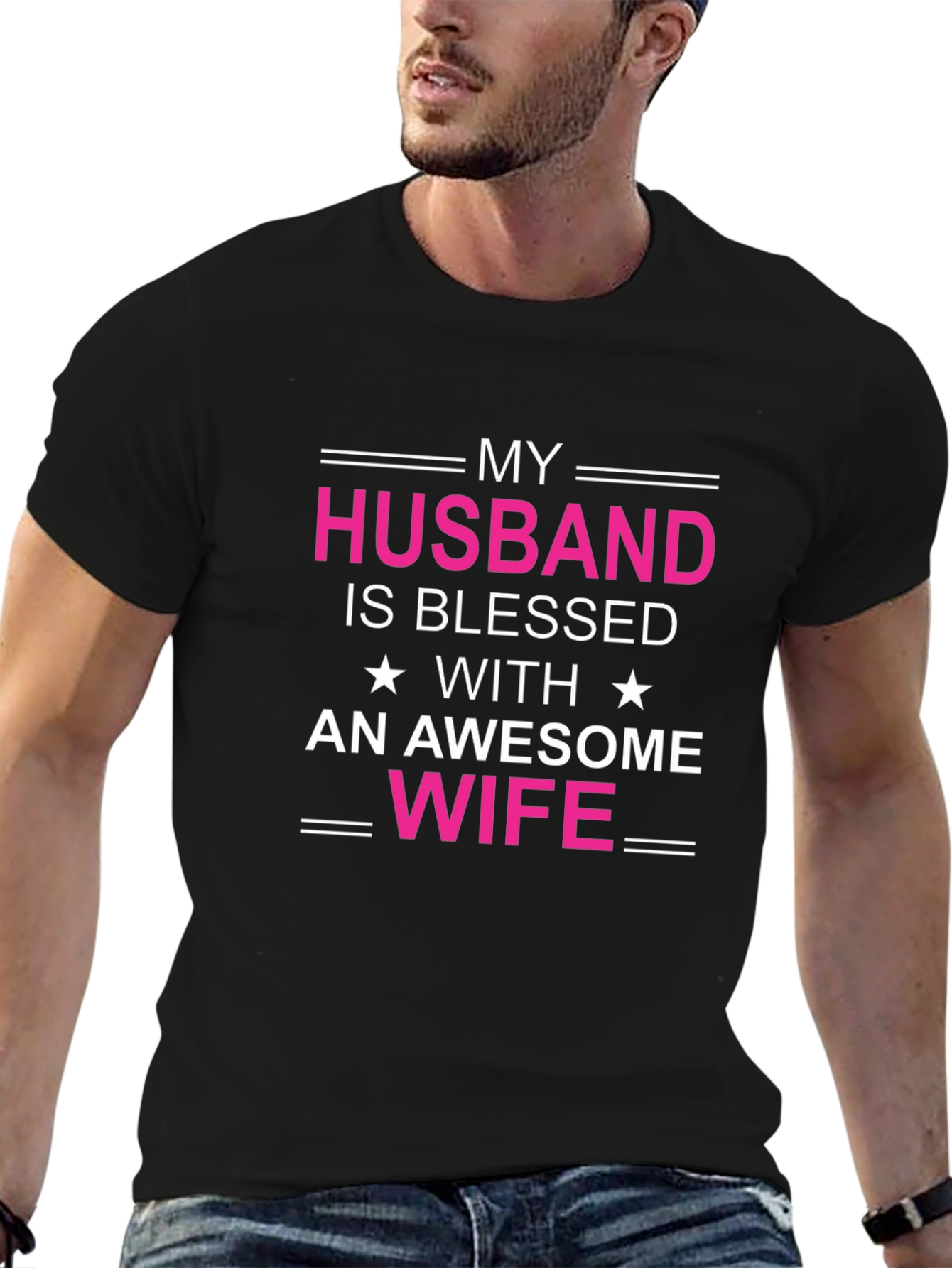 Husband Blessed with Awesome Wife Graphic T-Shirt